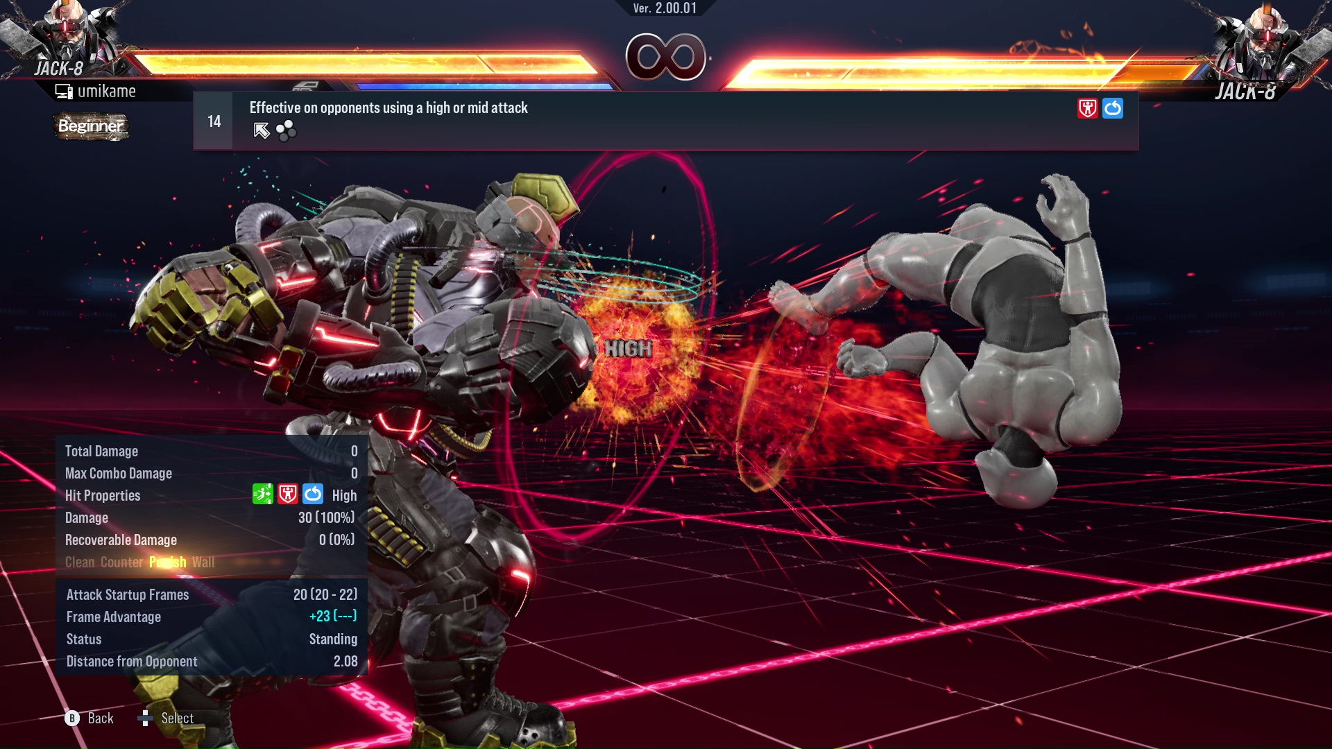 Effective on opponents using a high or mid attack