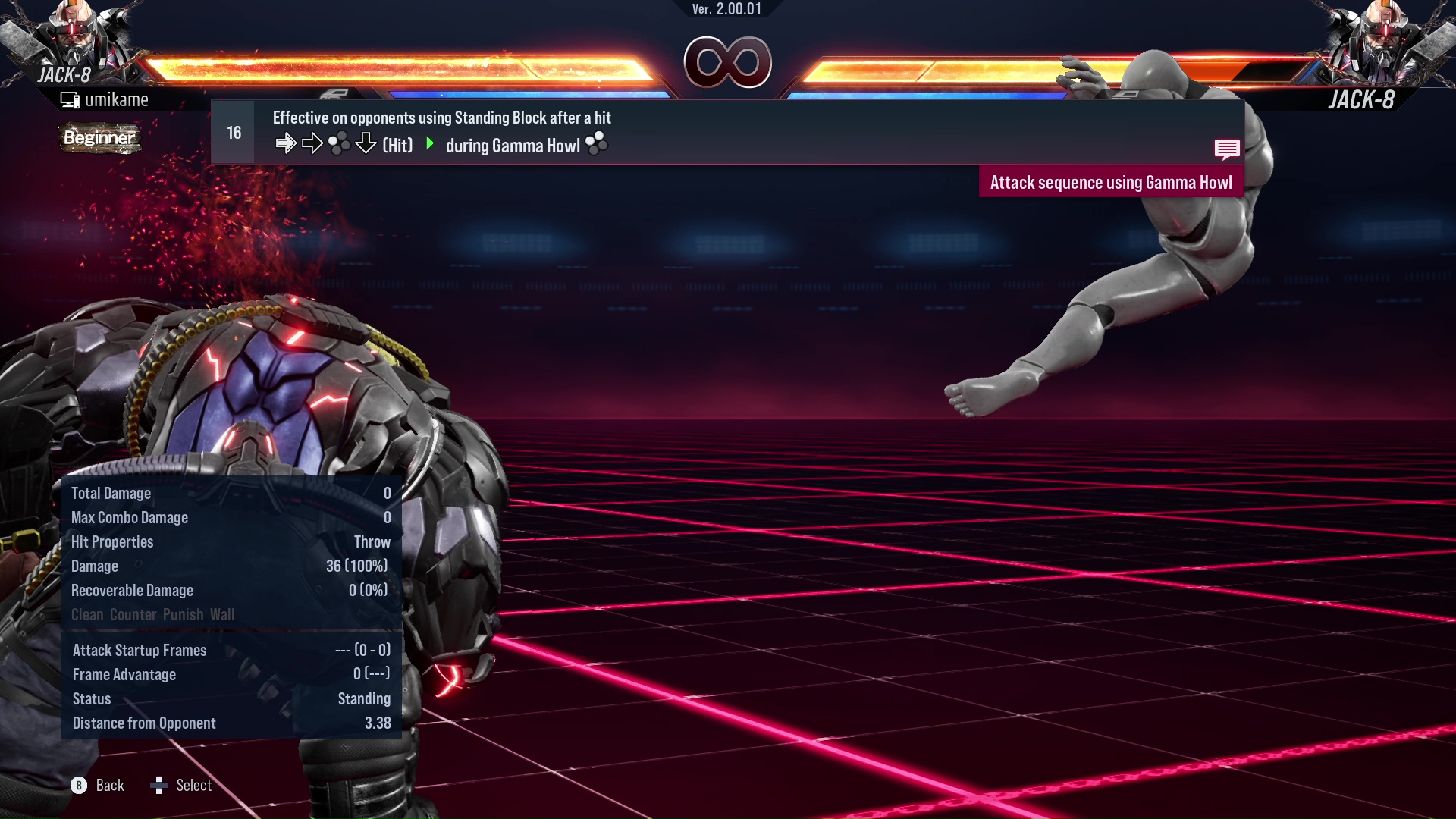 Effective on opponents using Standing Block after a hit