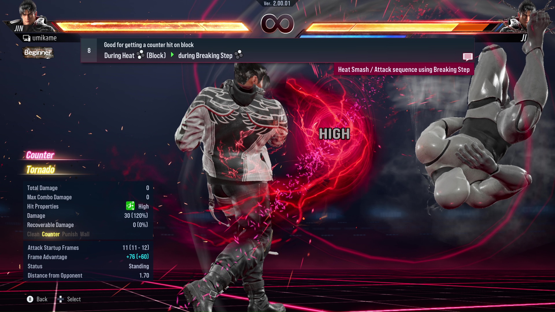 Good for getting a counter hit on block