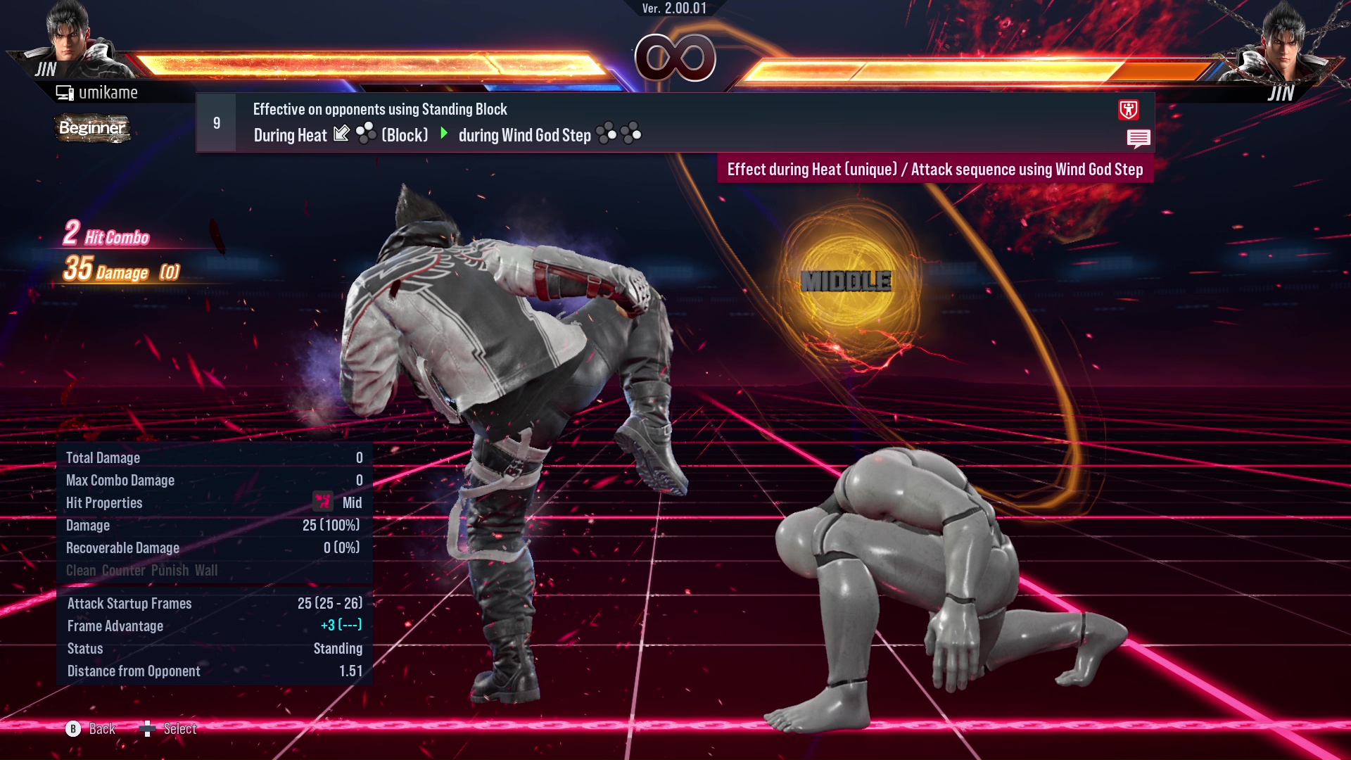 Effective on opponents using Standing Block