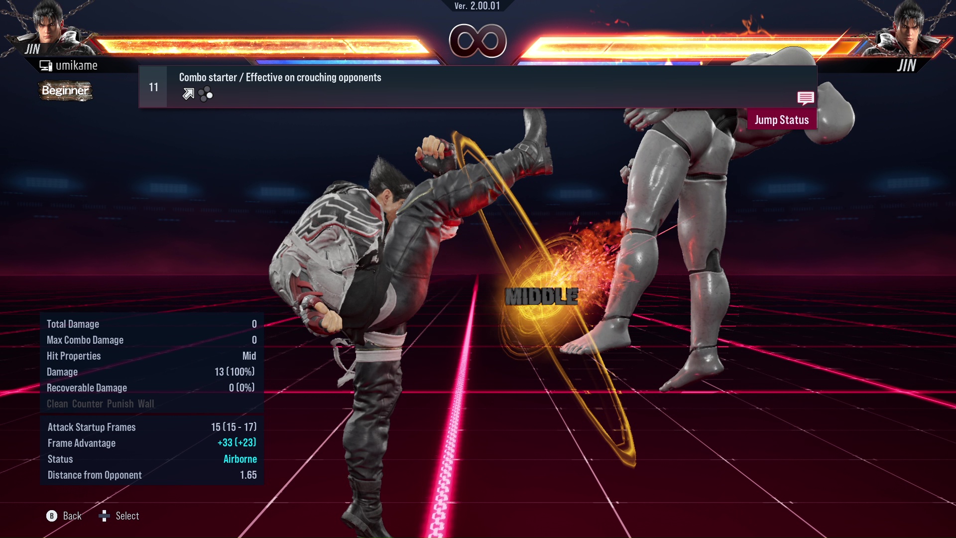 Combo starter / Effective on crouching opponents