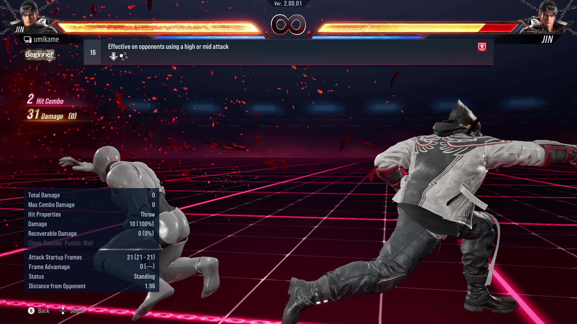 Effective on opponents using a high or mid attack