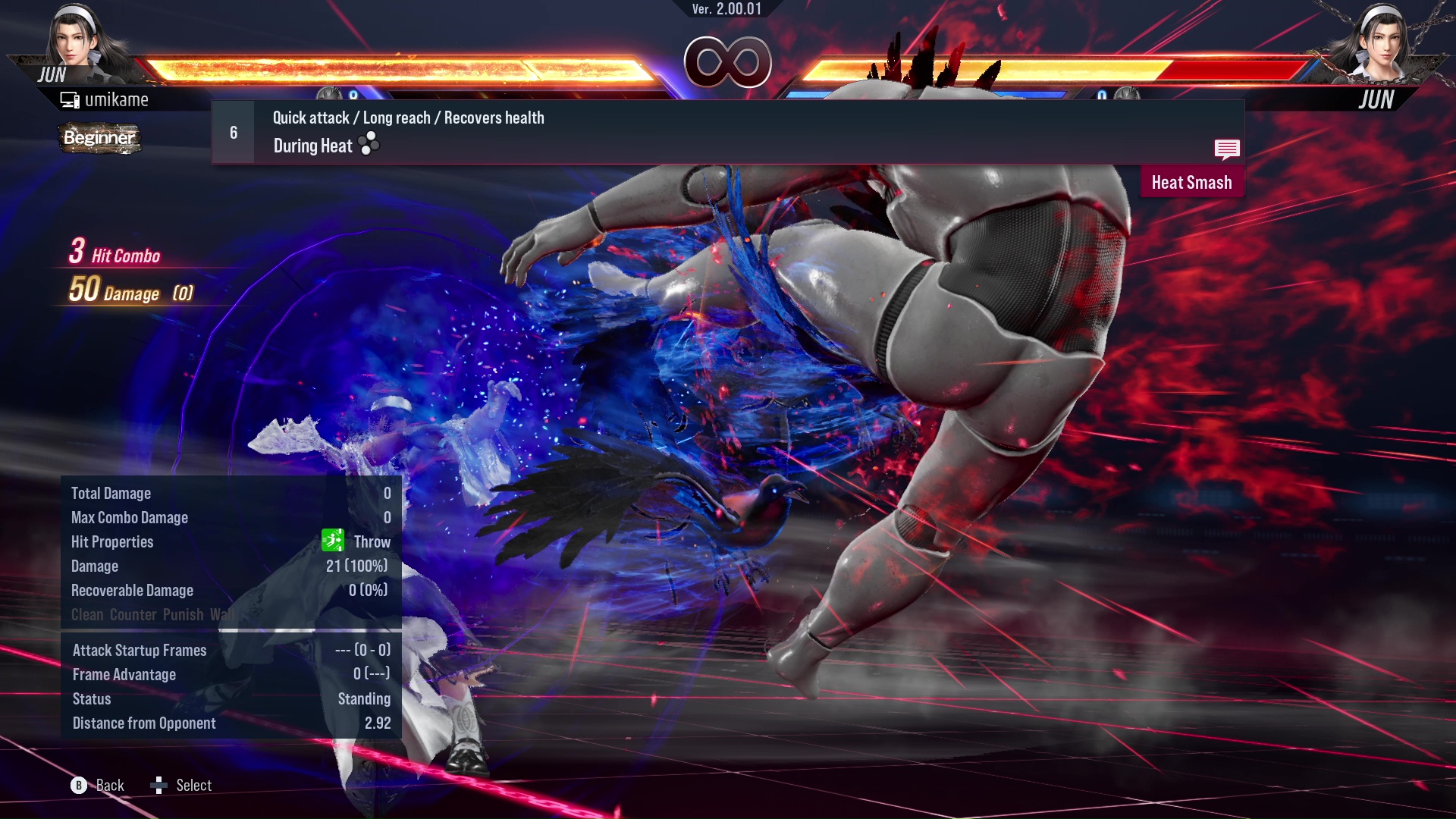 Quick attack / Long reach / Recovers health