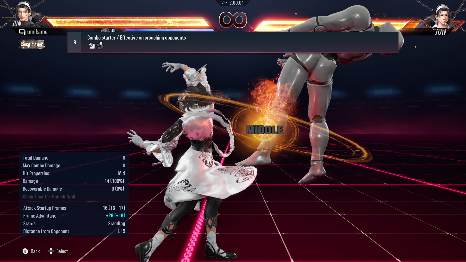 Combo starter / Effective on crouching opponents