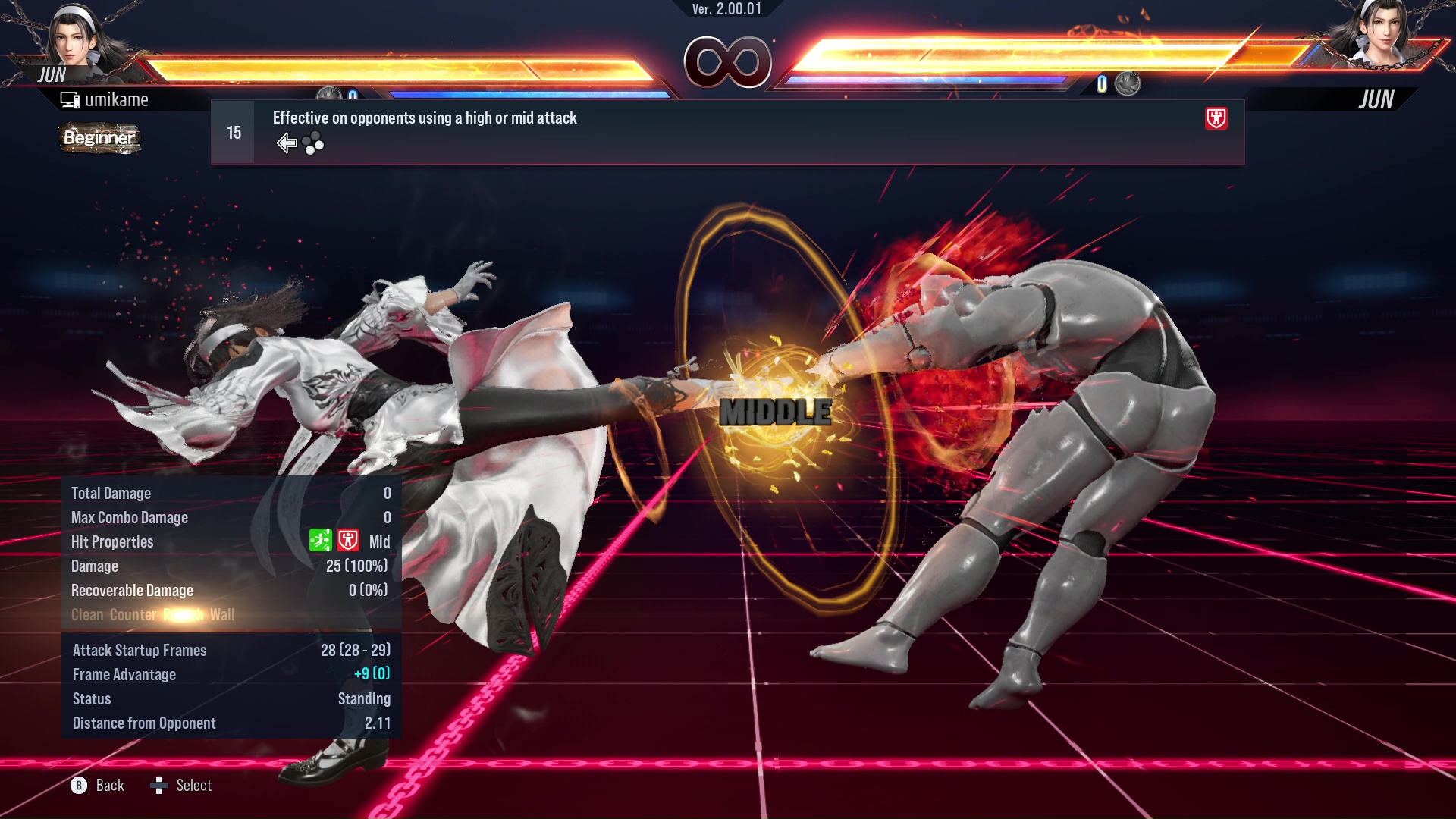 Effective on opponents using a high or mid attack