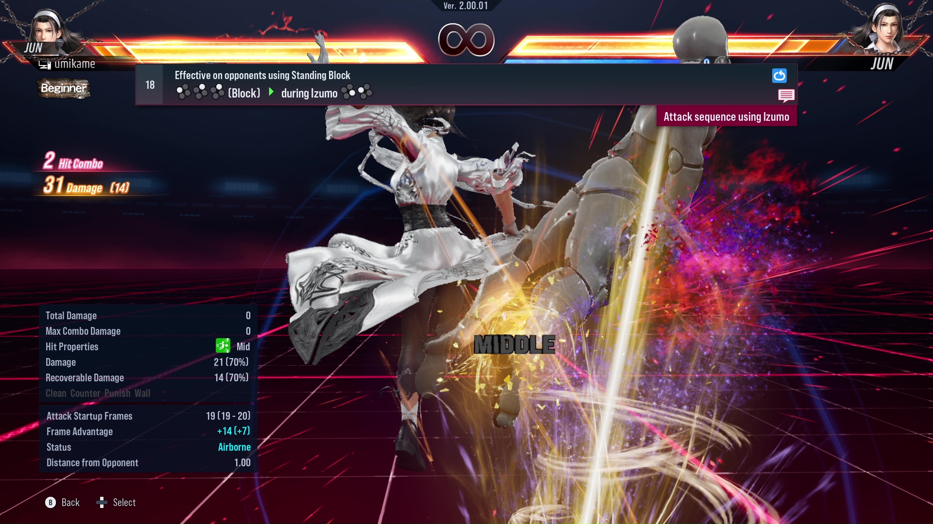 Effective on opponents using Standing Block