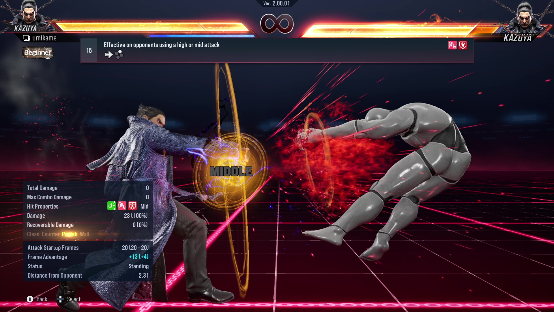 Effective on opponents using a high or mid attack