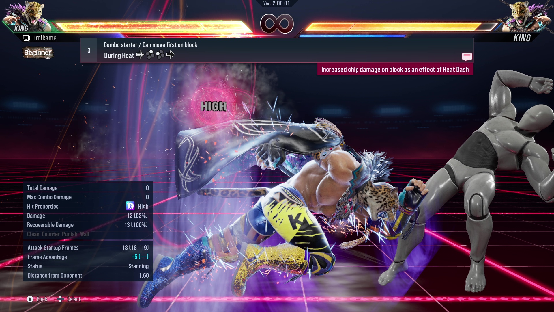 Combo starter / Can move first on block