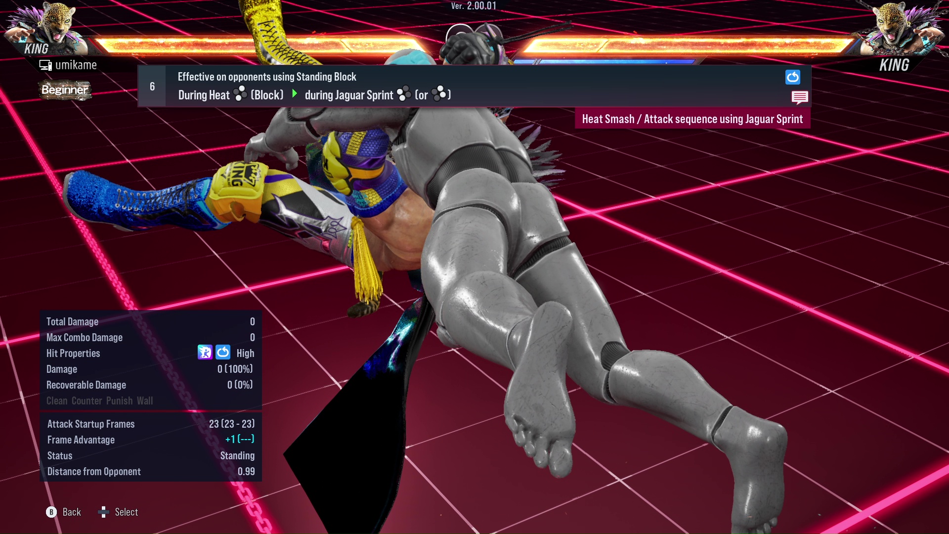 Effective on opponents using Standing Block