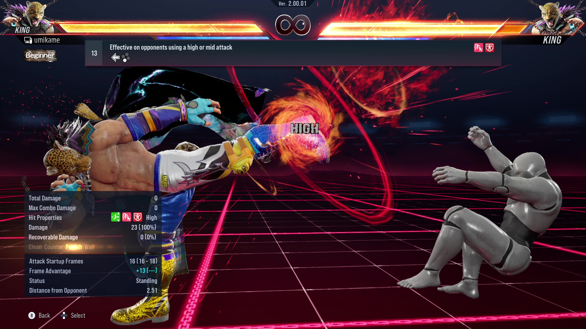 Effective on opponents using a high or mid attack