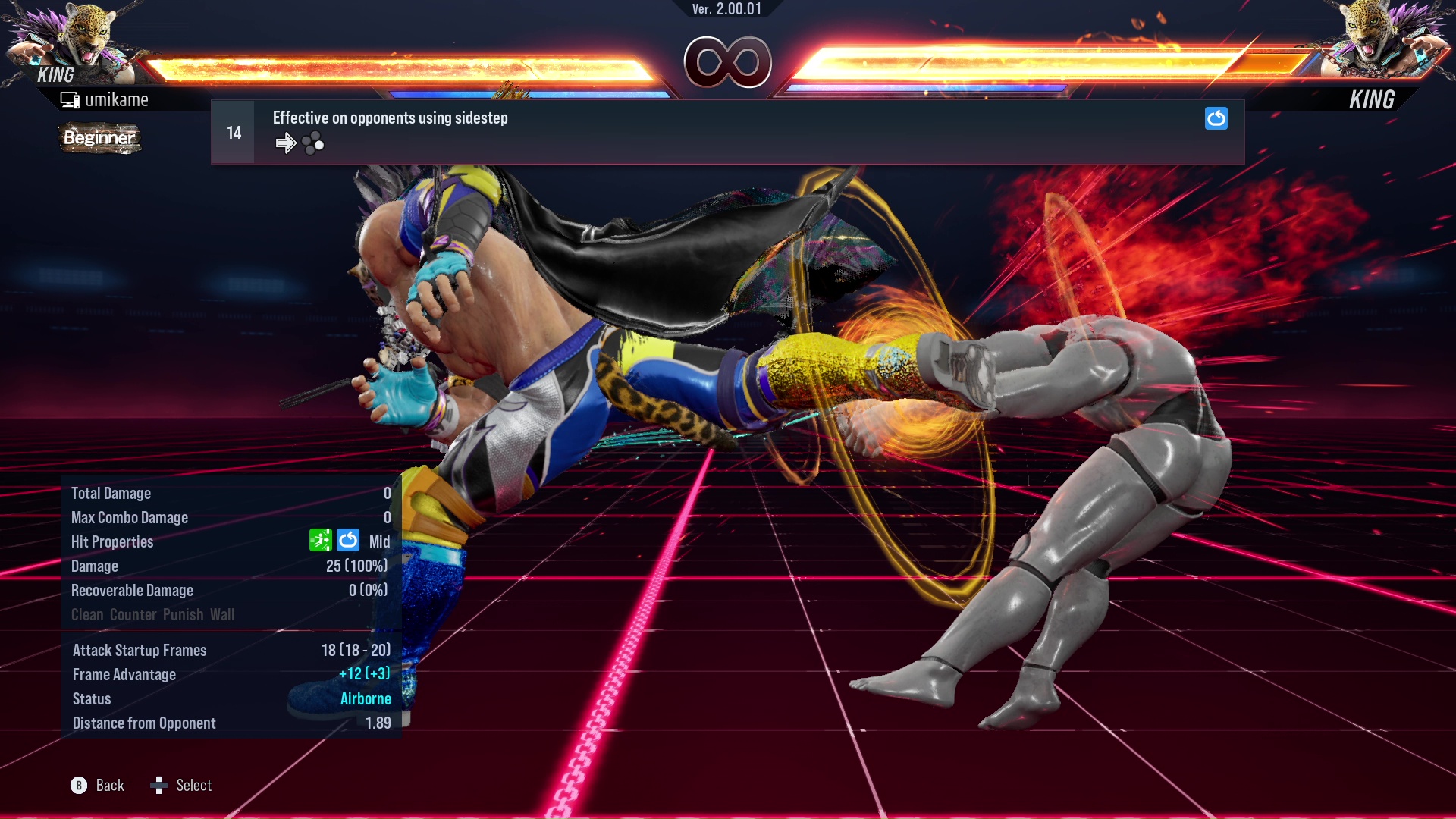 Effective on opponents using sidestep