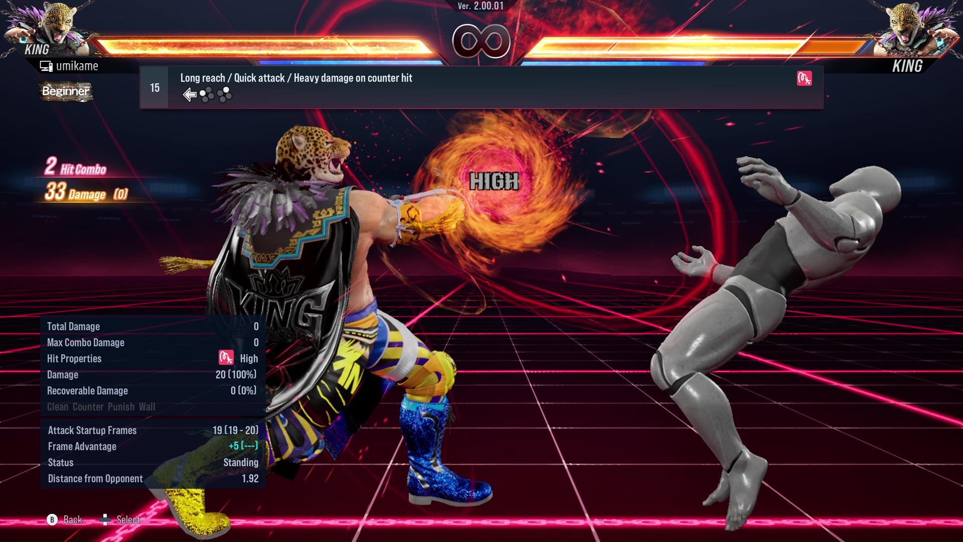 Long reach / Quick attack / Heavy damage on counter hit