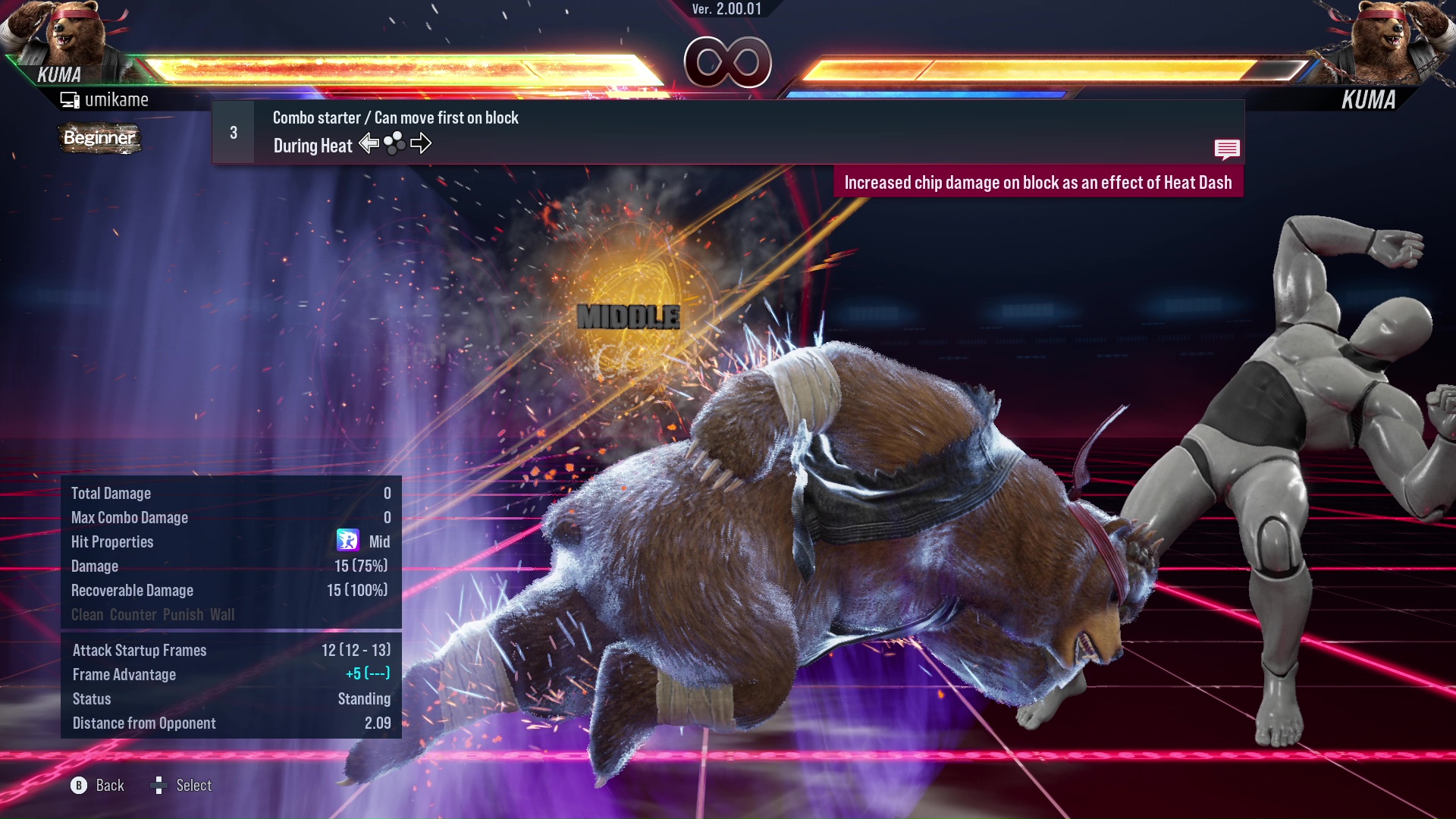 Combo starter / Can move first on block