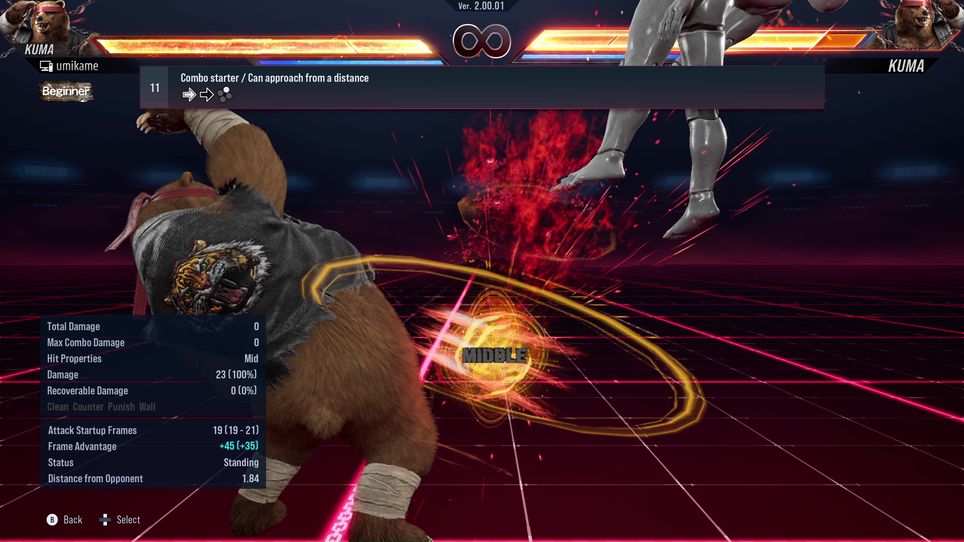 Combo starter / Can approach from a distance