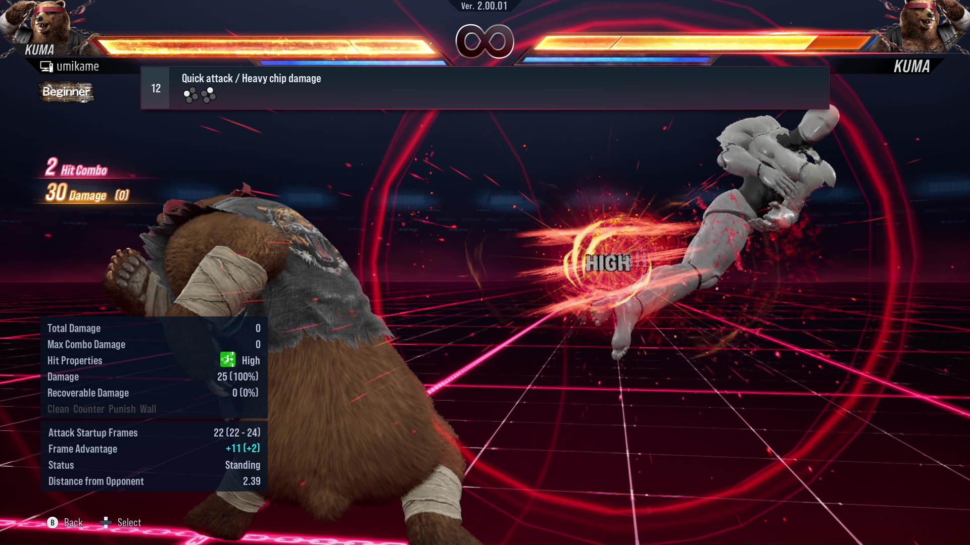 Quick attack / Heavy chip damage