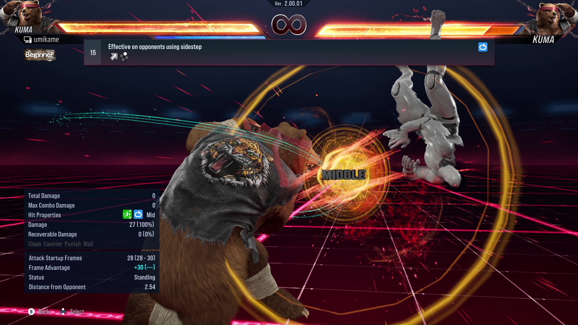 Effective on opponents using sidestep