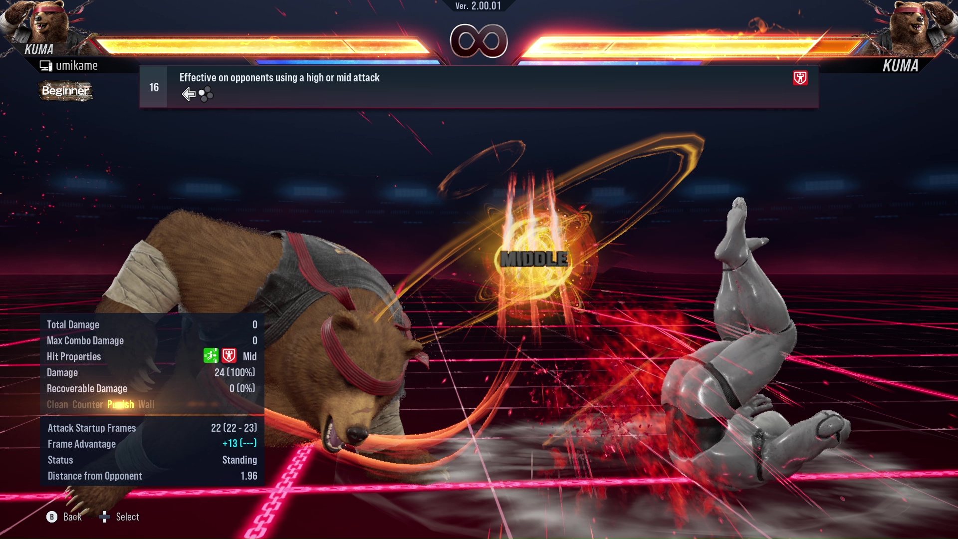 Effective on opponents using a high or mid attack