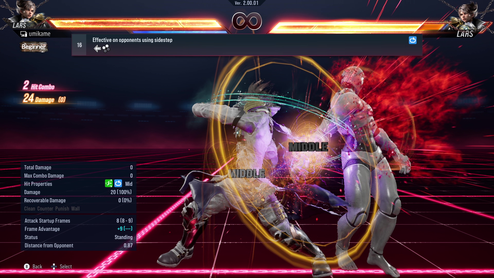 Effective on opponents using sidestep