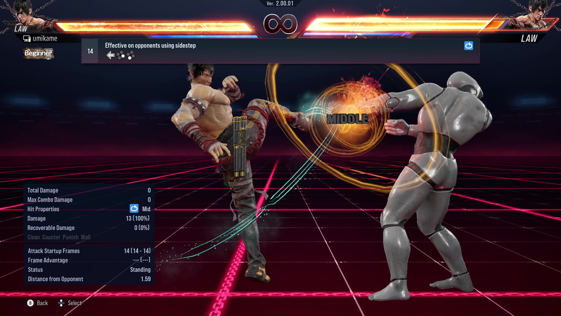 Effective on opponents using sidestep