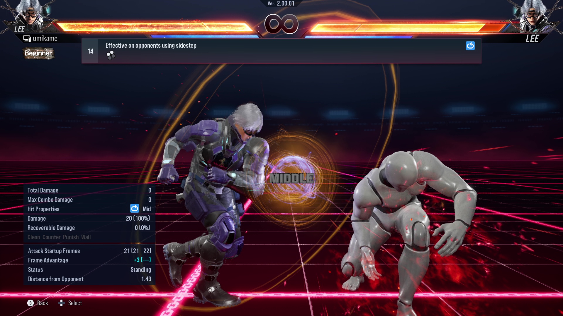 Effective on opponents using sidestep