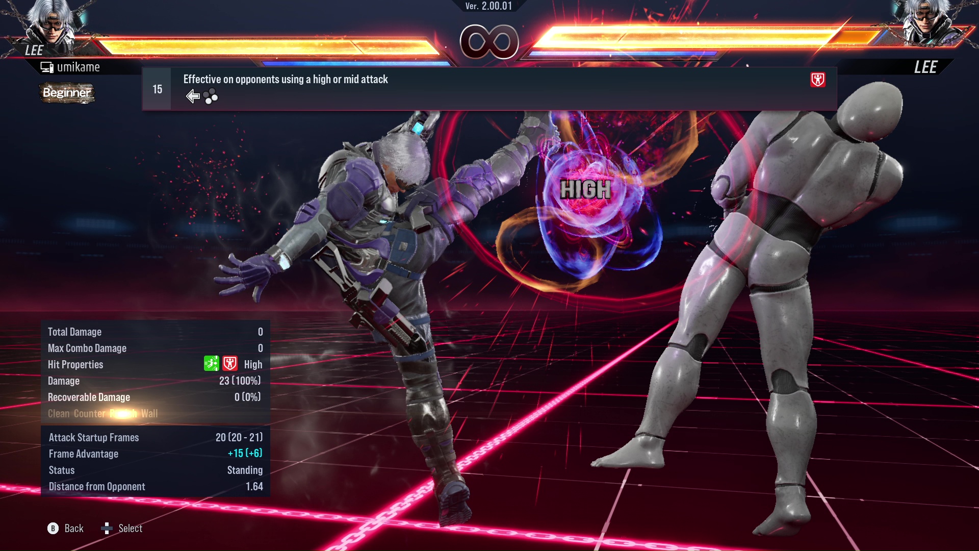 Effective on opponents using a high or mid attack