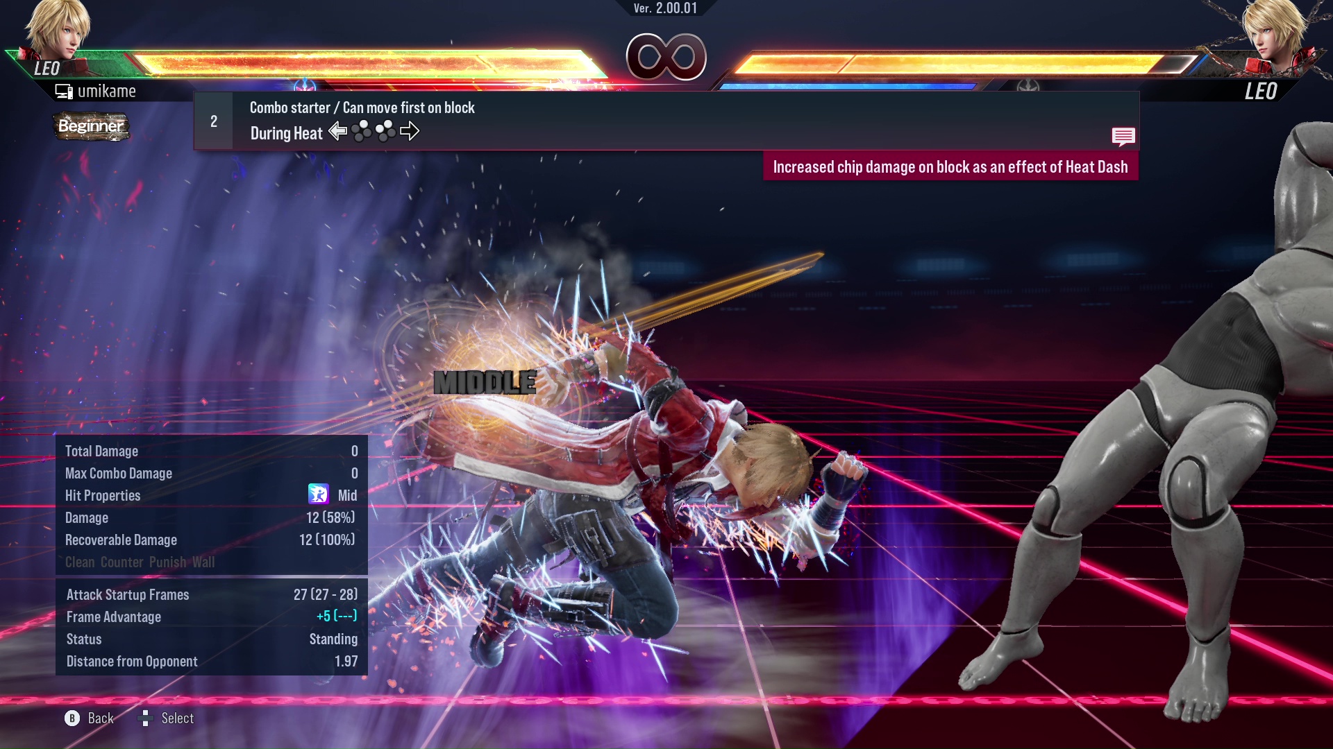 Combo starter / Can move first on block