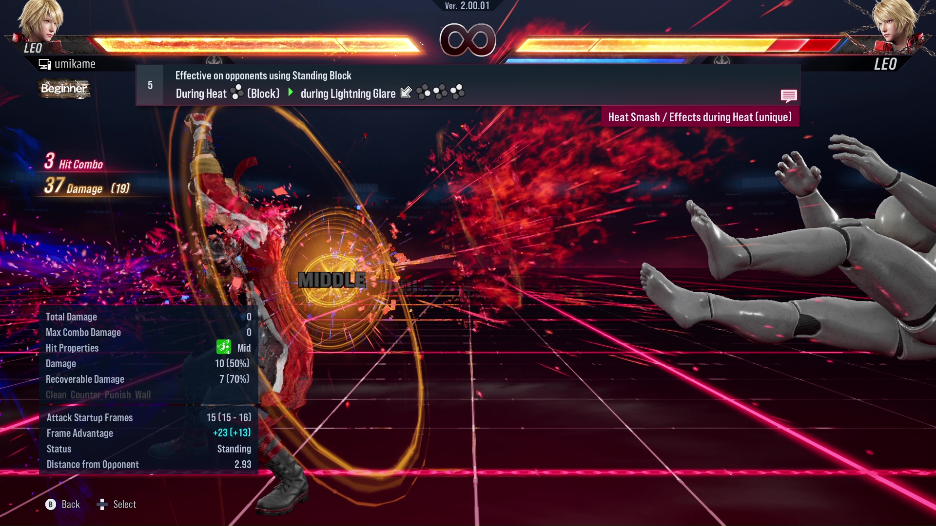 Effective on opponents using Standing Block