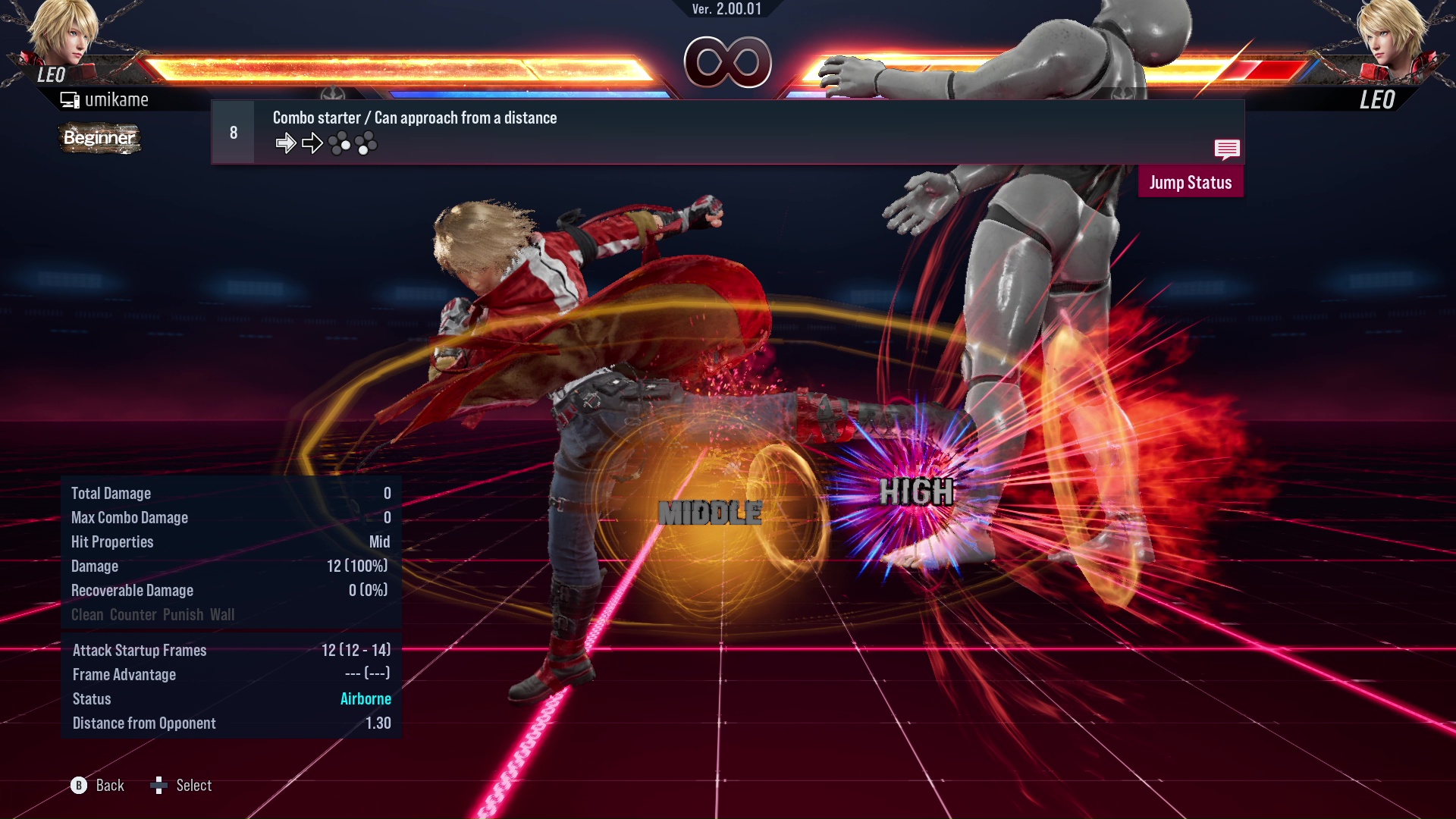 Combo starter / Can approach from a distance