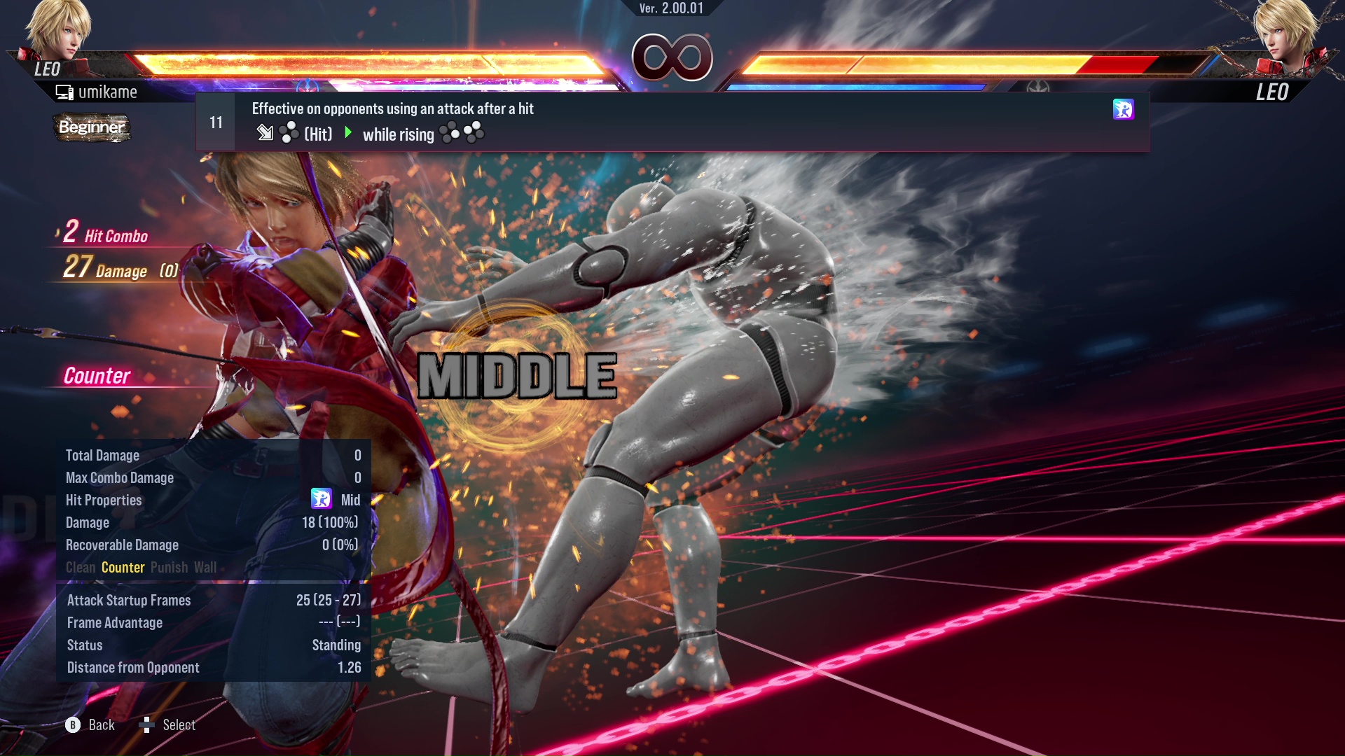 Effective on opponents using an attack after a hit