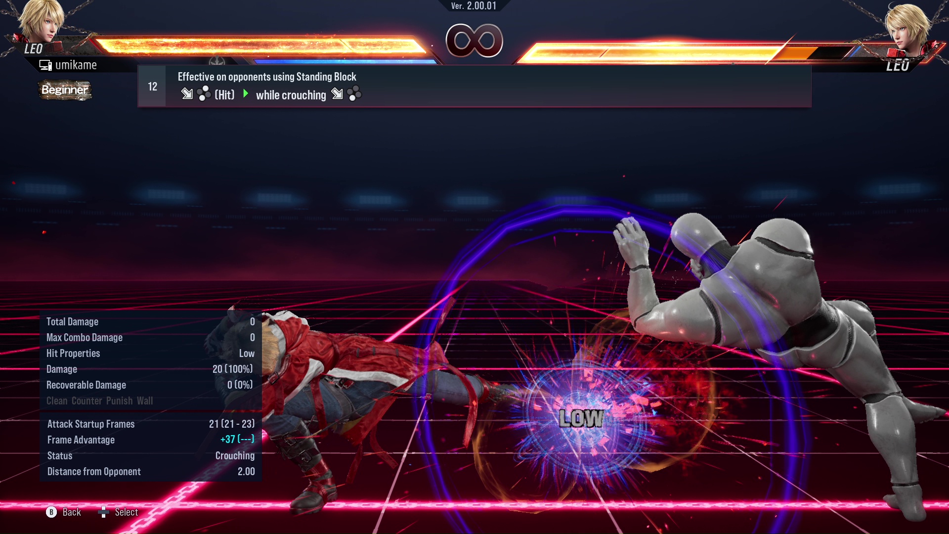 Effective on opponents using Standing Block