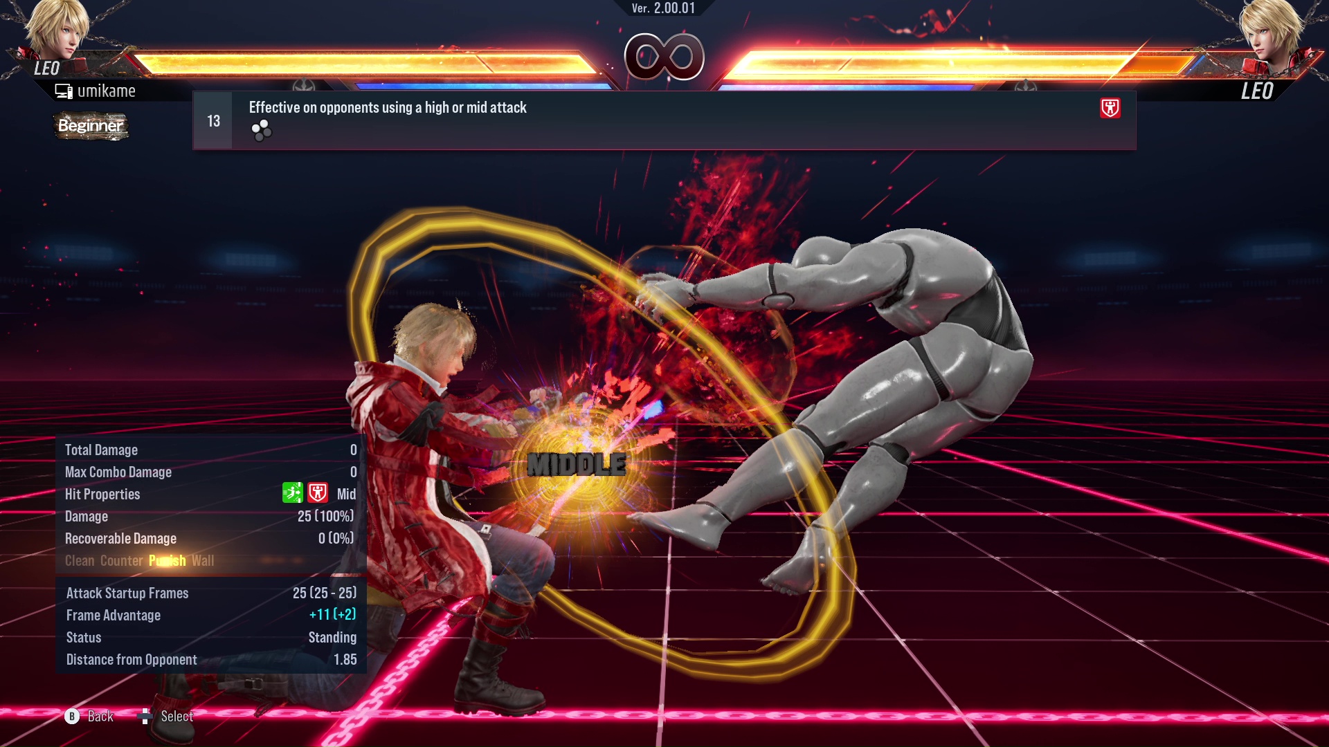 Effective on opponents using a high or mid attack