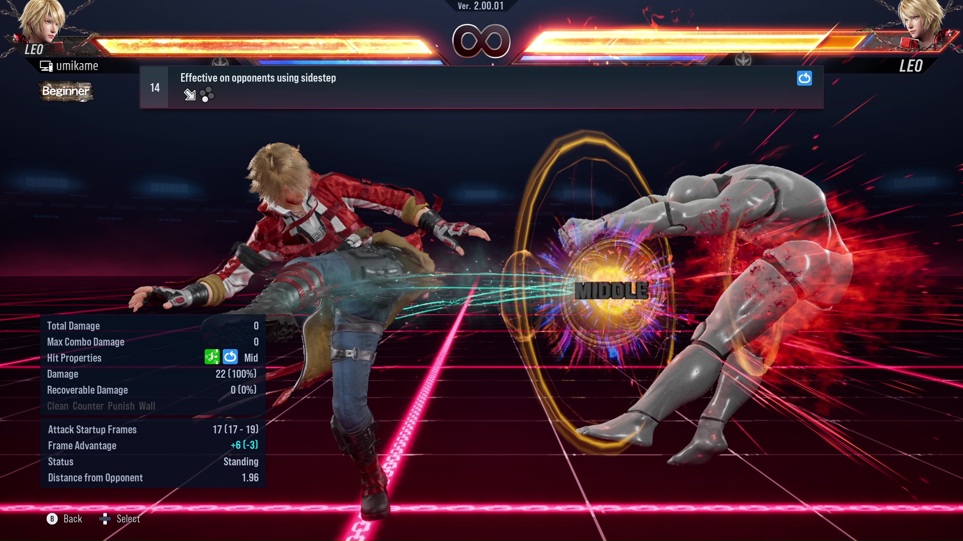 Effective on opponents using sidestep