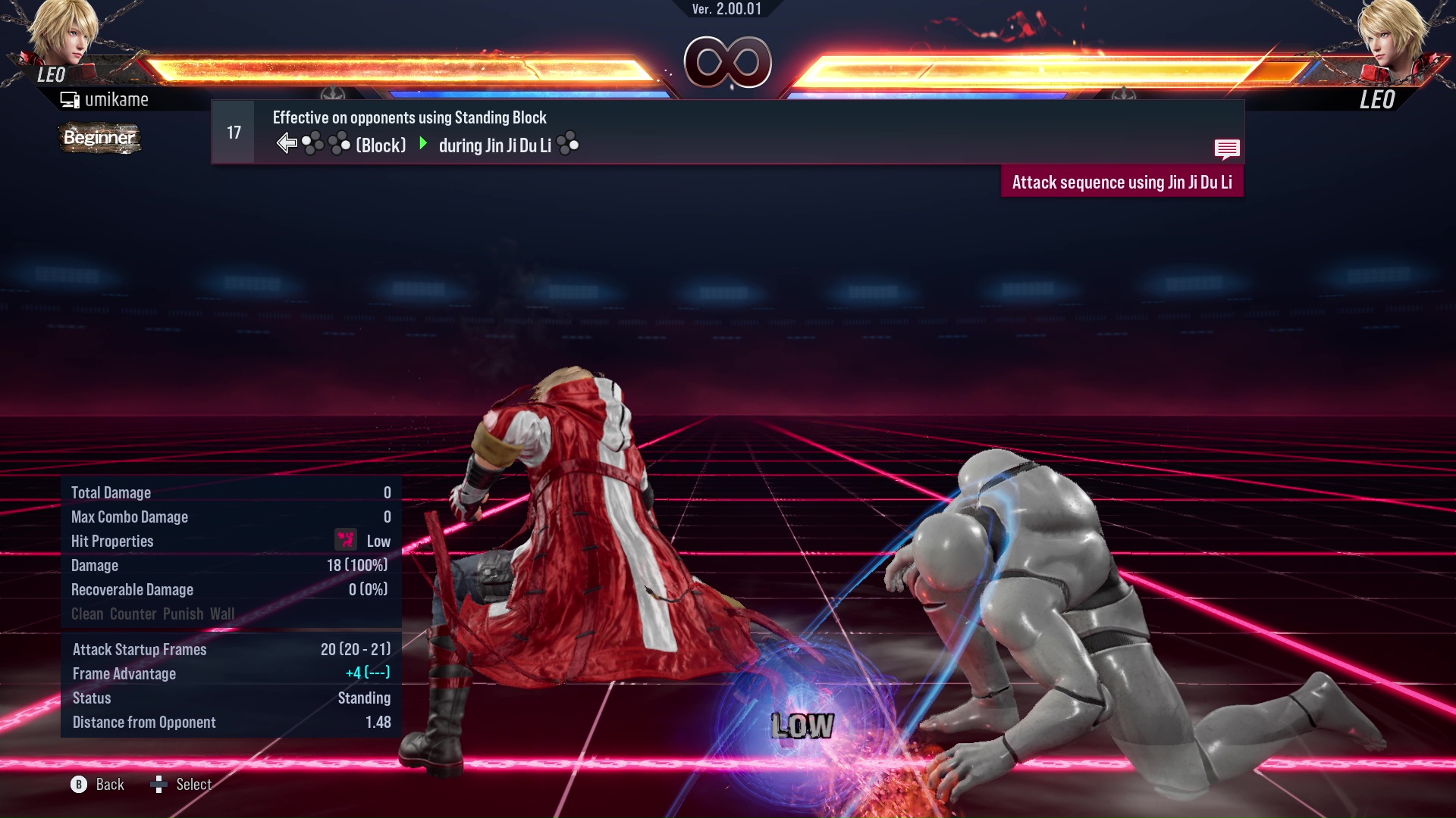 Effective on opponents using Standing Block