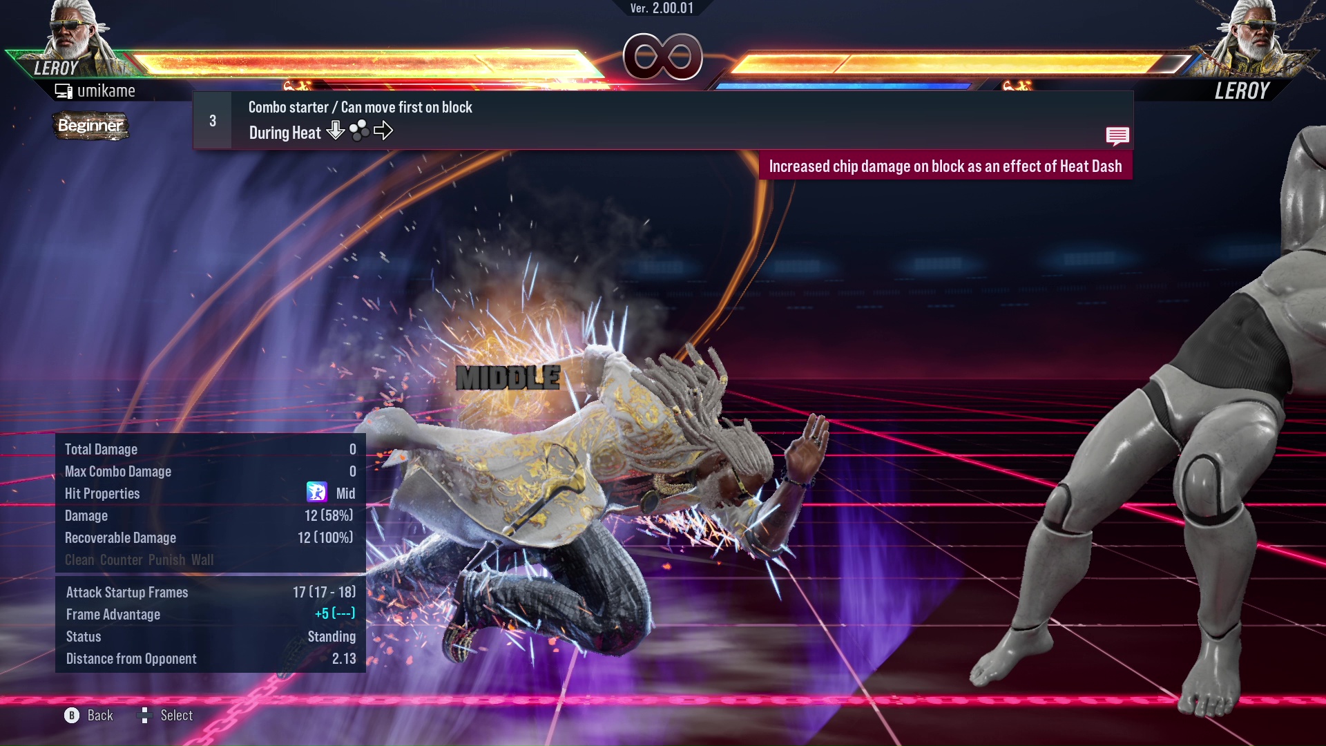 Combo starter / Can move first on block