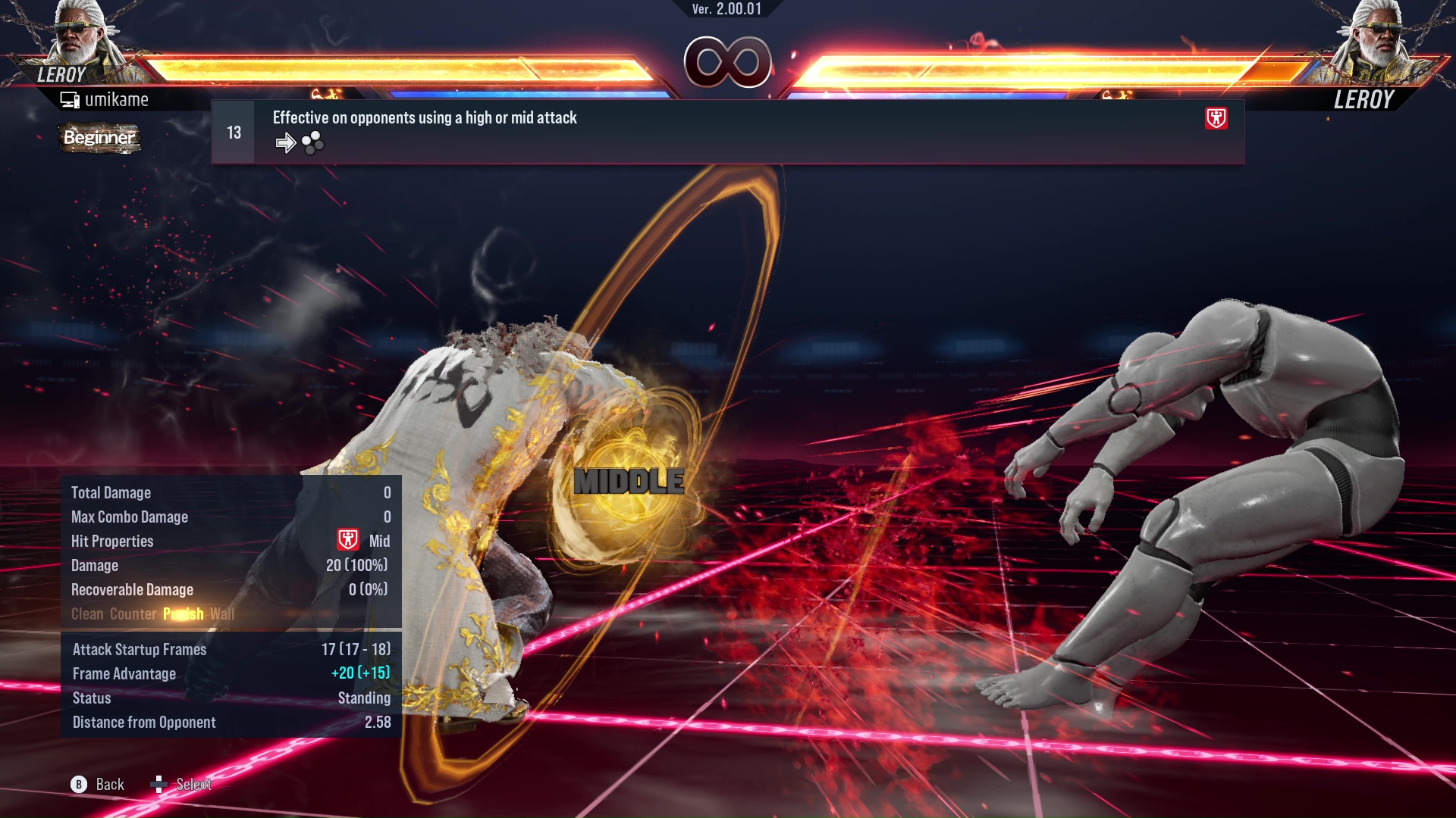 Effective on opponents using a high or mid attack