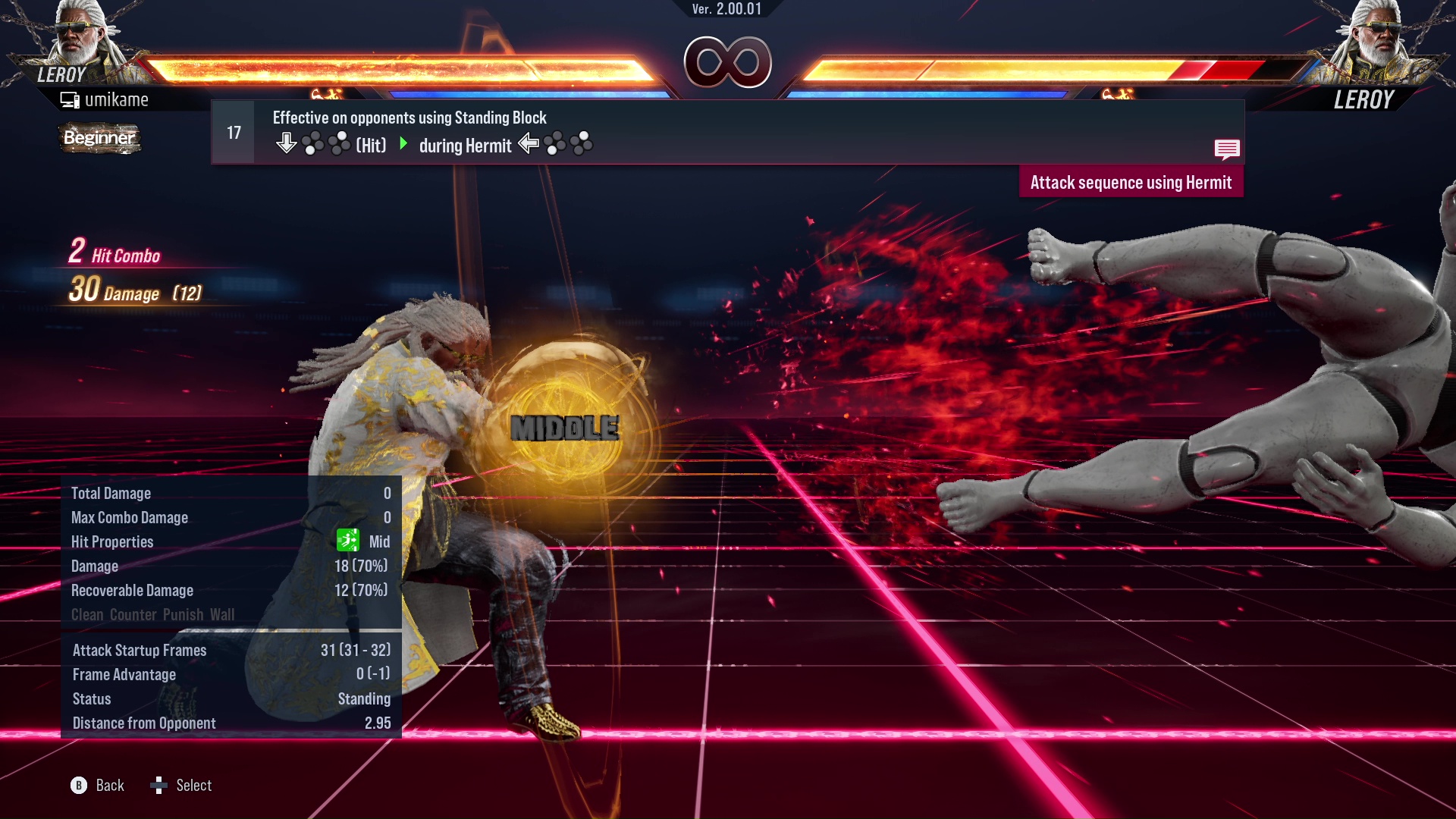 Effective on opponents using Standing Block