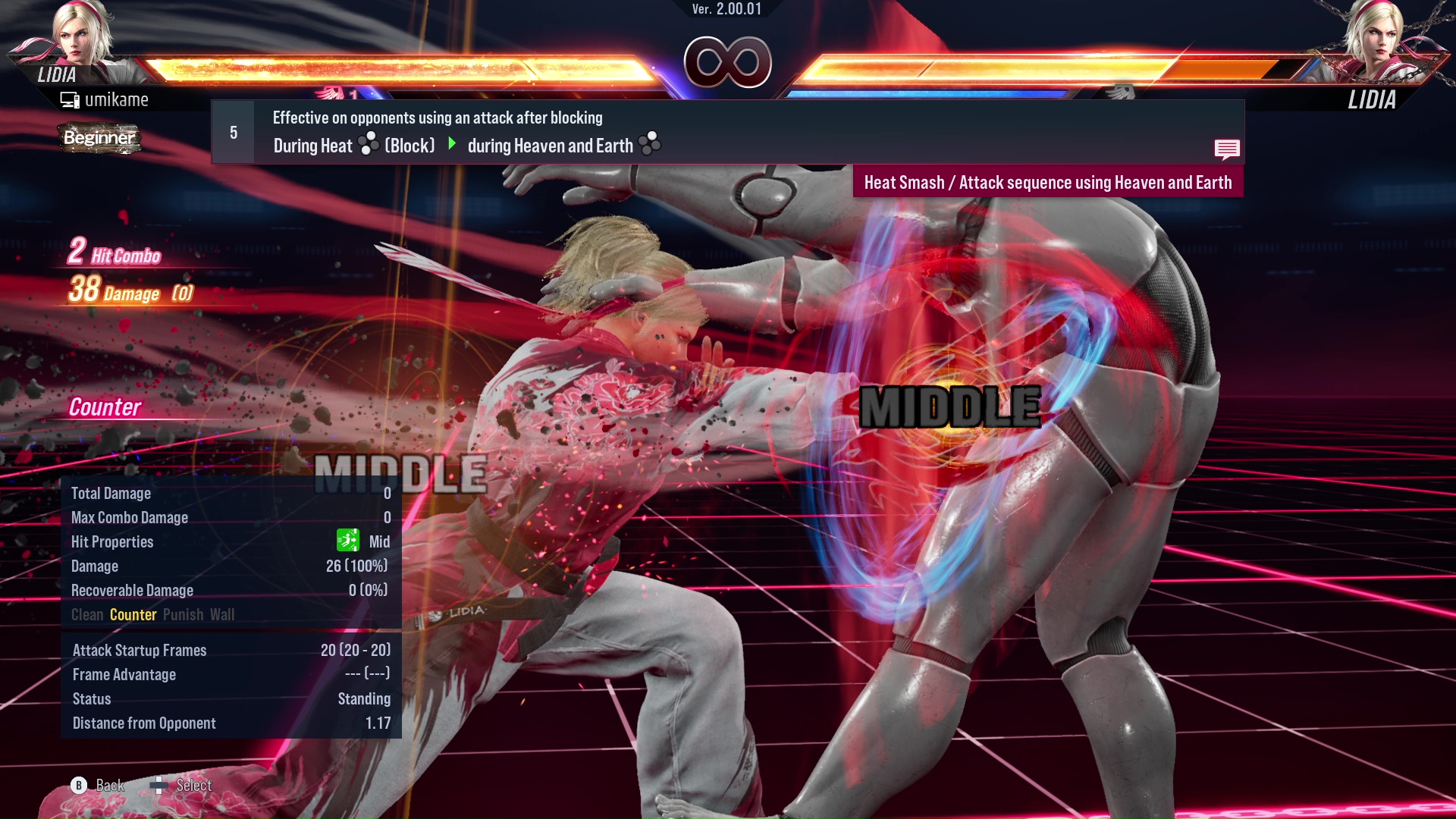 Effective on opponents using an attack after blocking