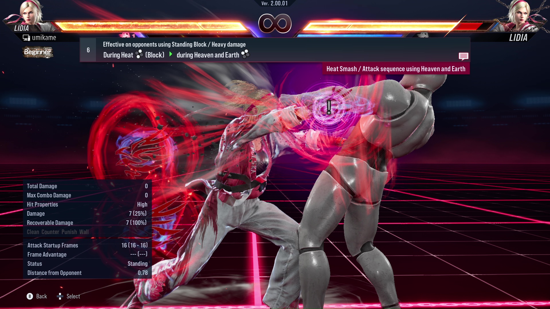 Effective on opponents using Standing Block / Heavy damage