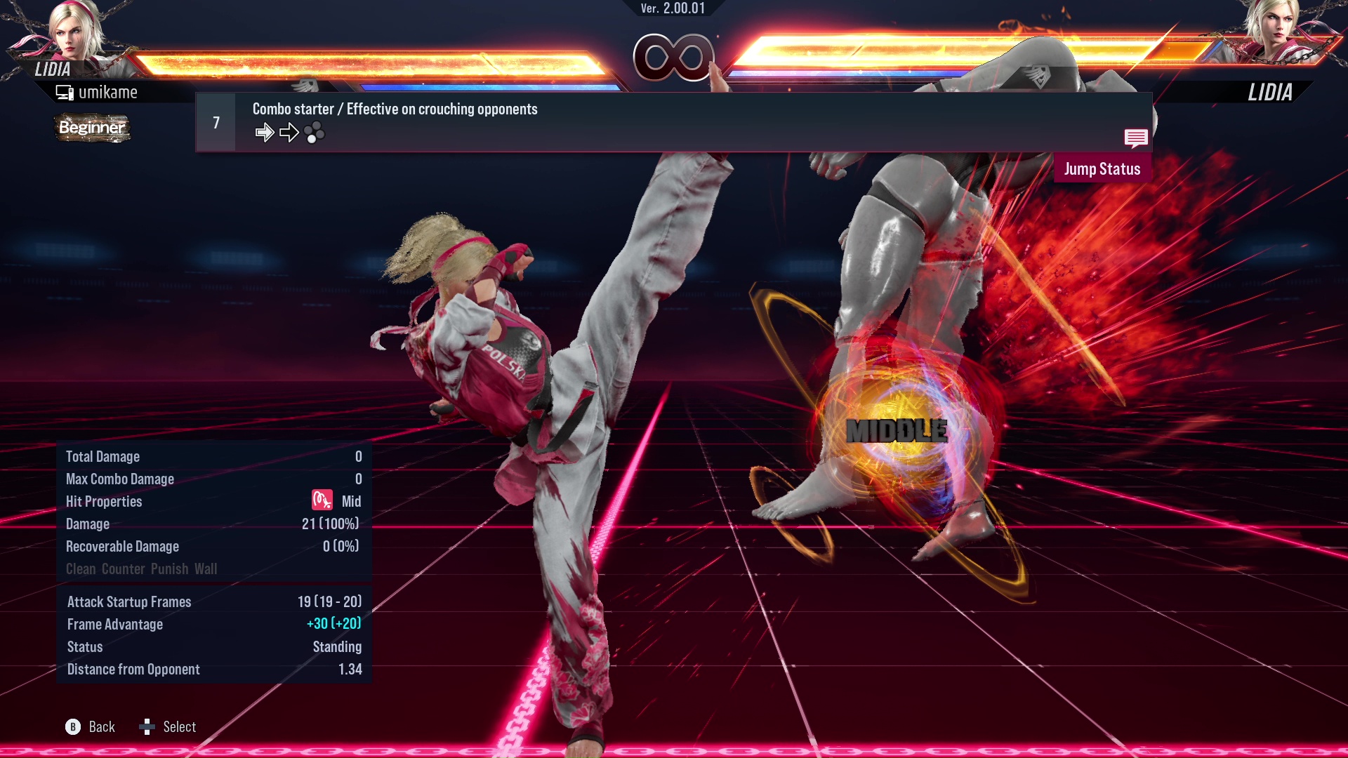 Combo starter / Effective on crouching opponents