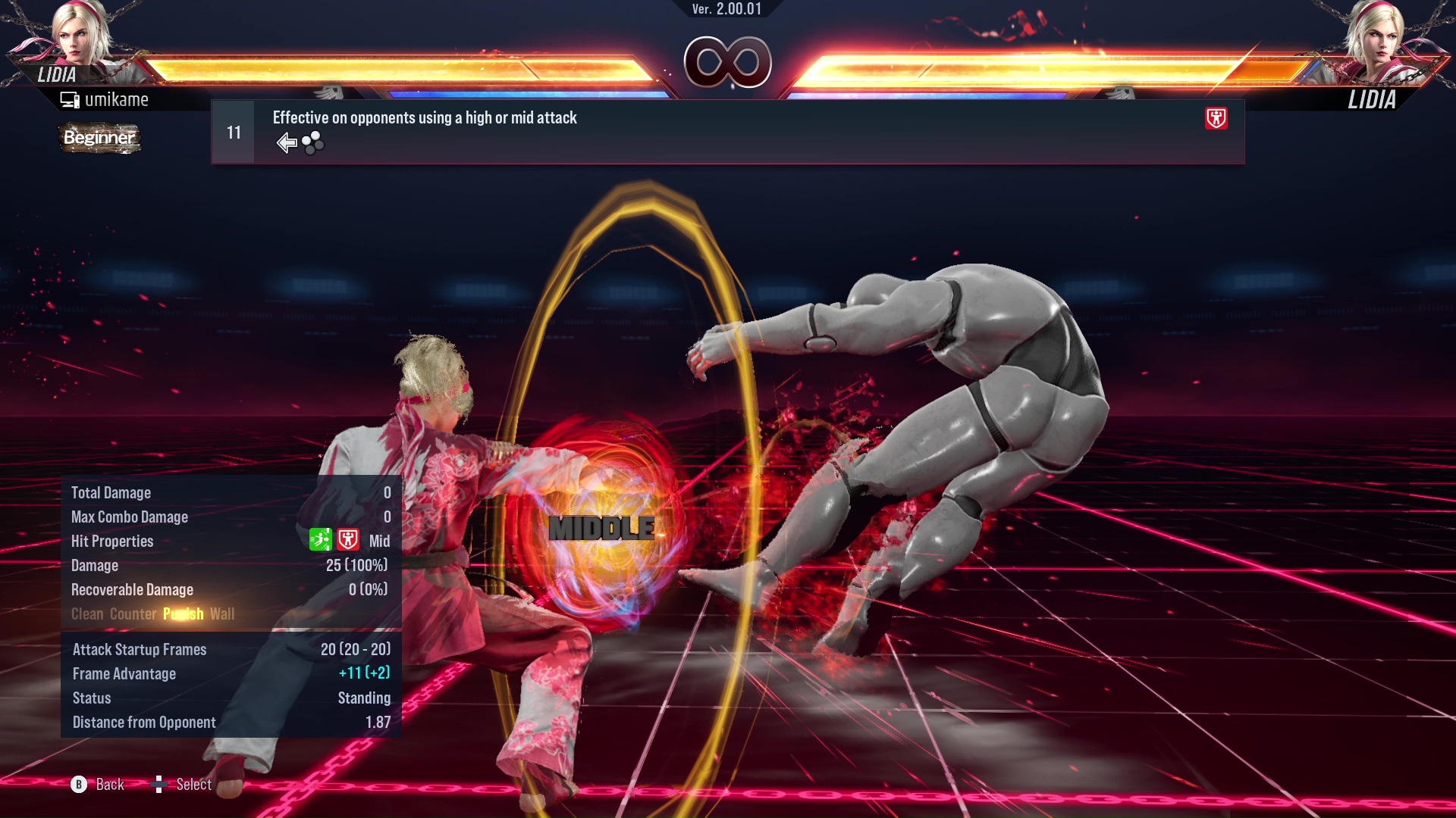 Effective on opponents using a high or mid attack