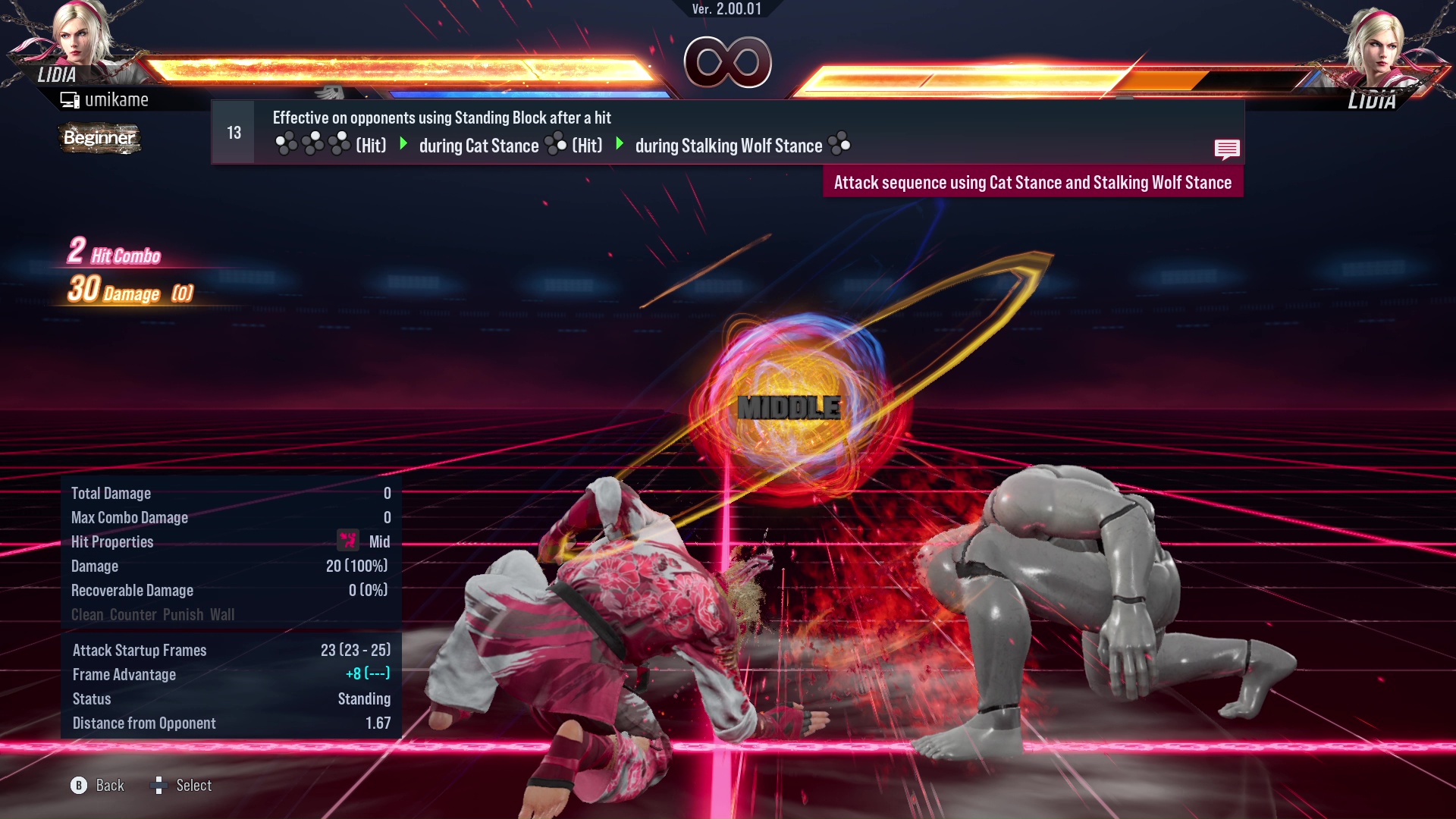 Effective on opponents using Standing Block after a hit