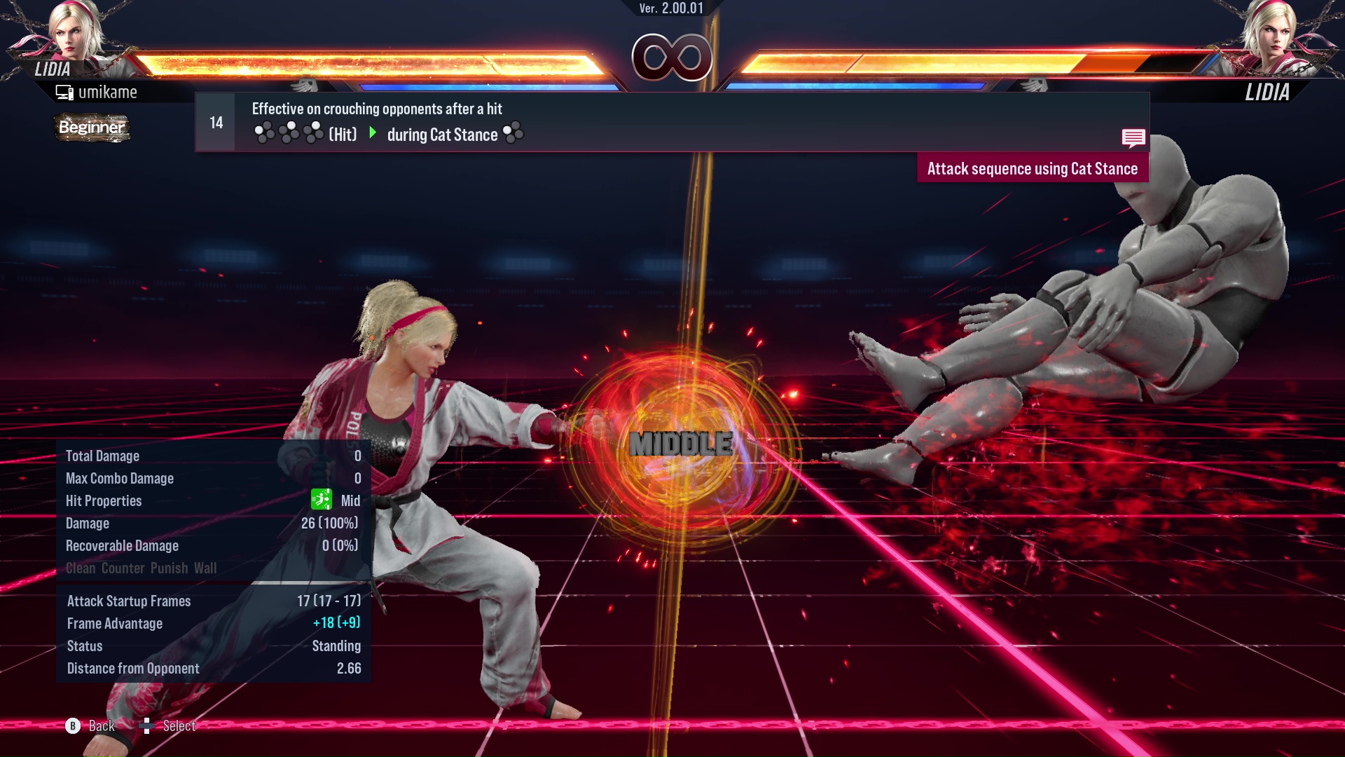 Effective on crouching opponents after a hit