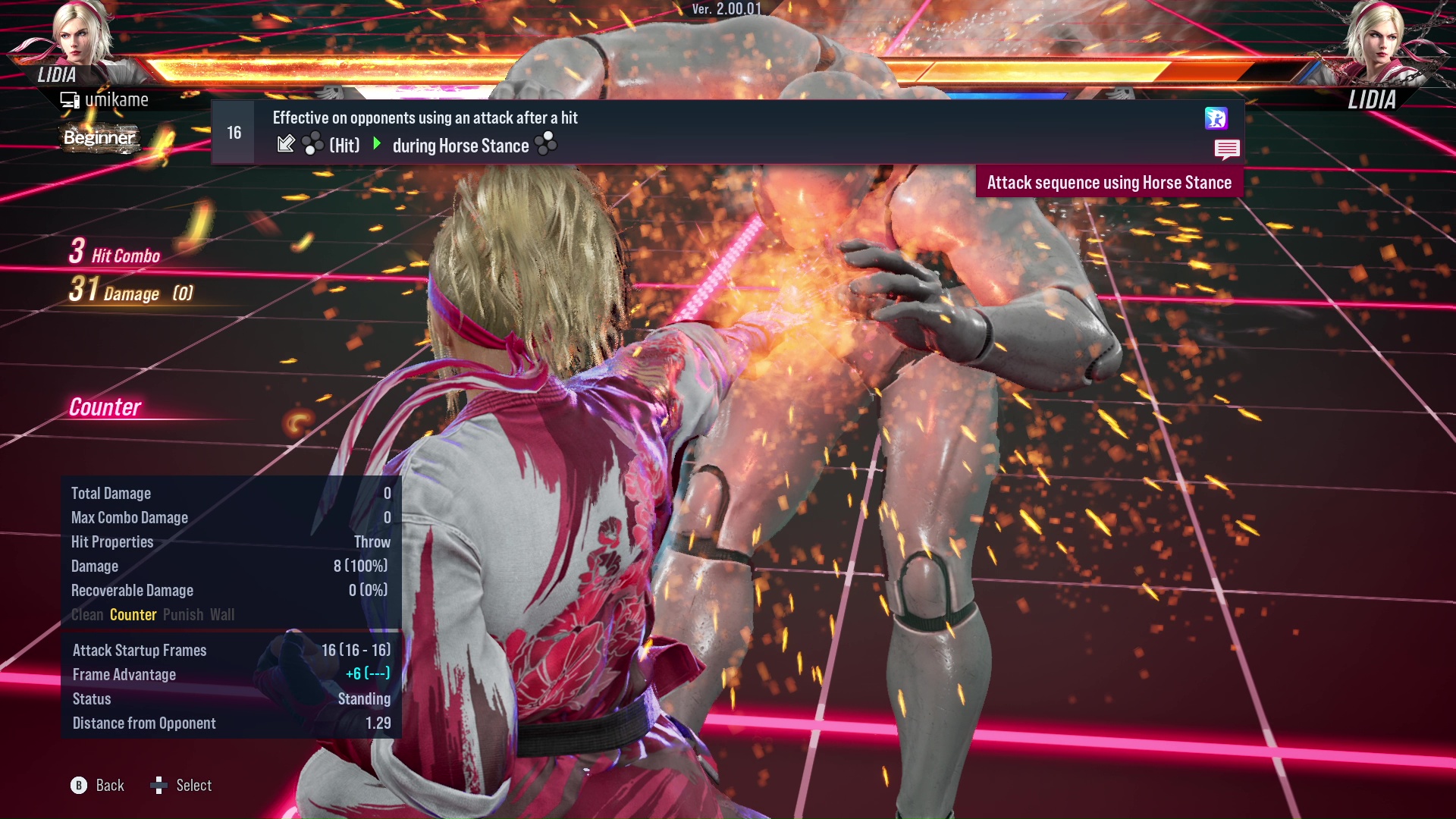 Effective on opponents using an attack after a hit