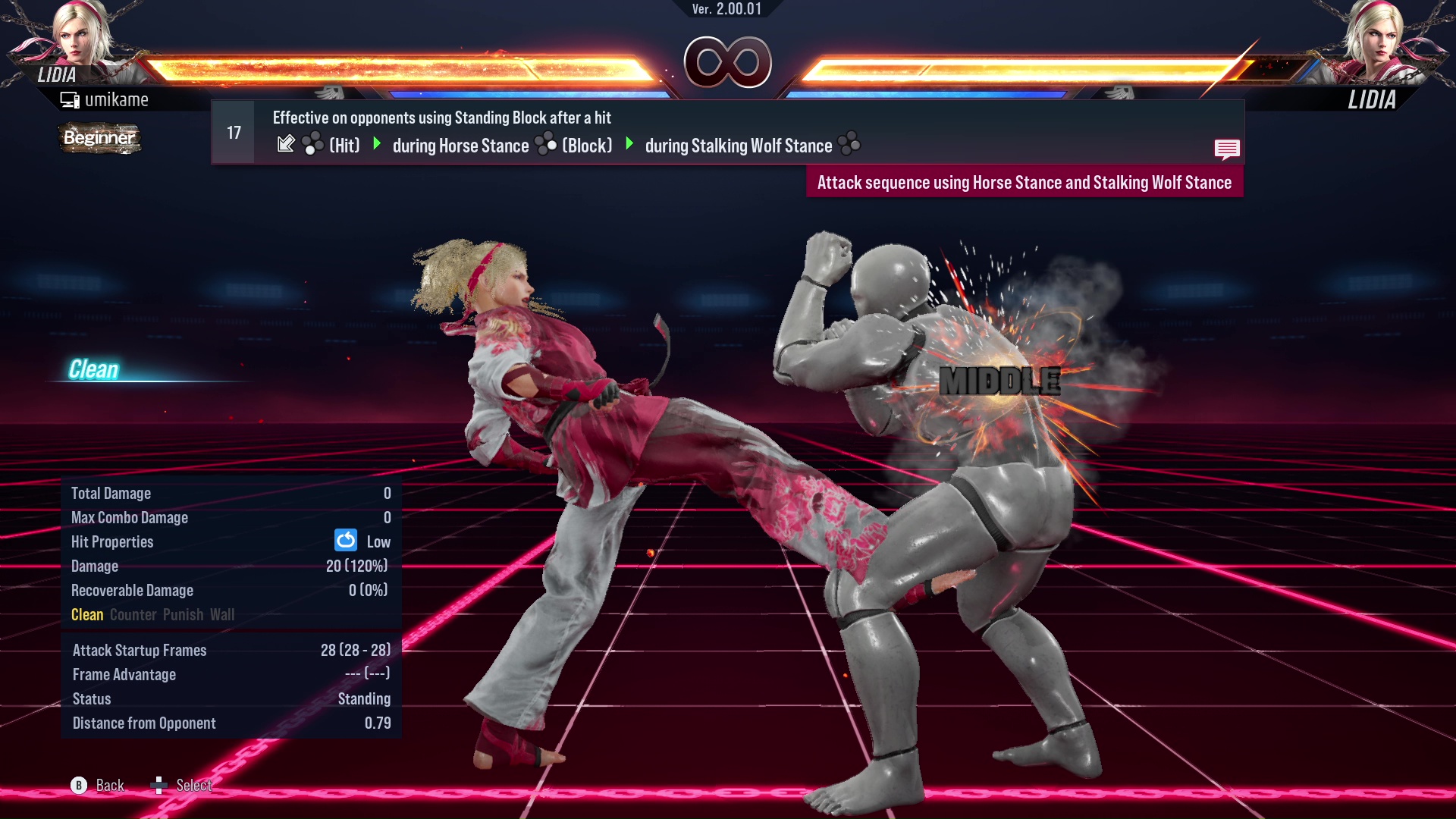 Effective on opponents using Standing Block after a hit