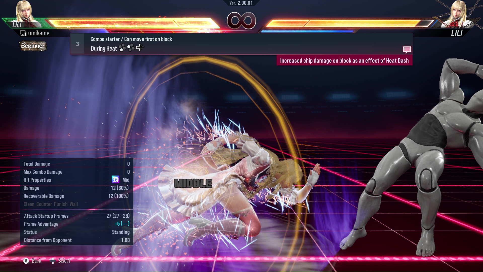 Combo starter / Can move first on block