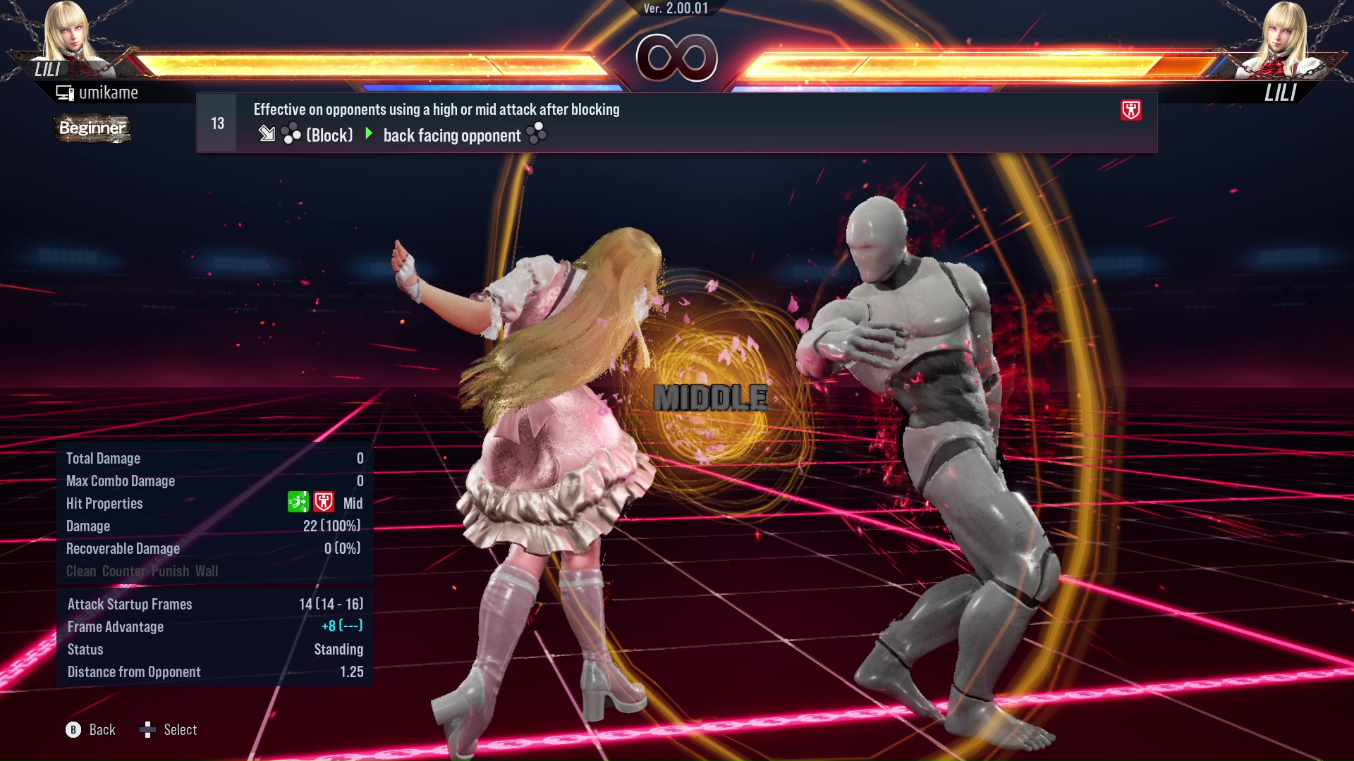 Effective on opponents using a high or mid attack after blocking