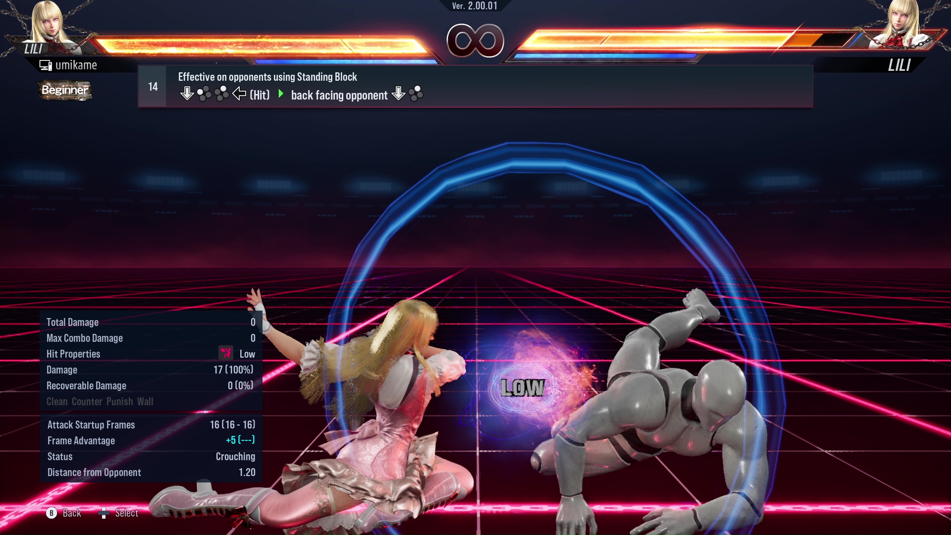 Effective on opponents using Standing Block