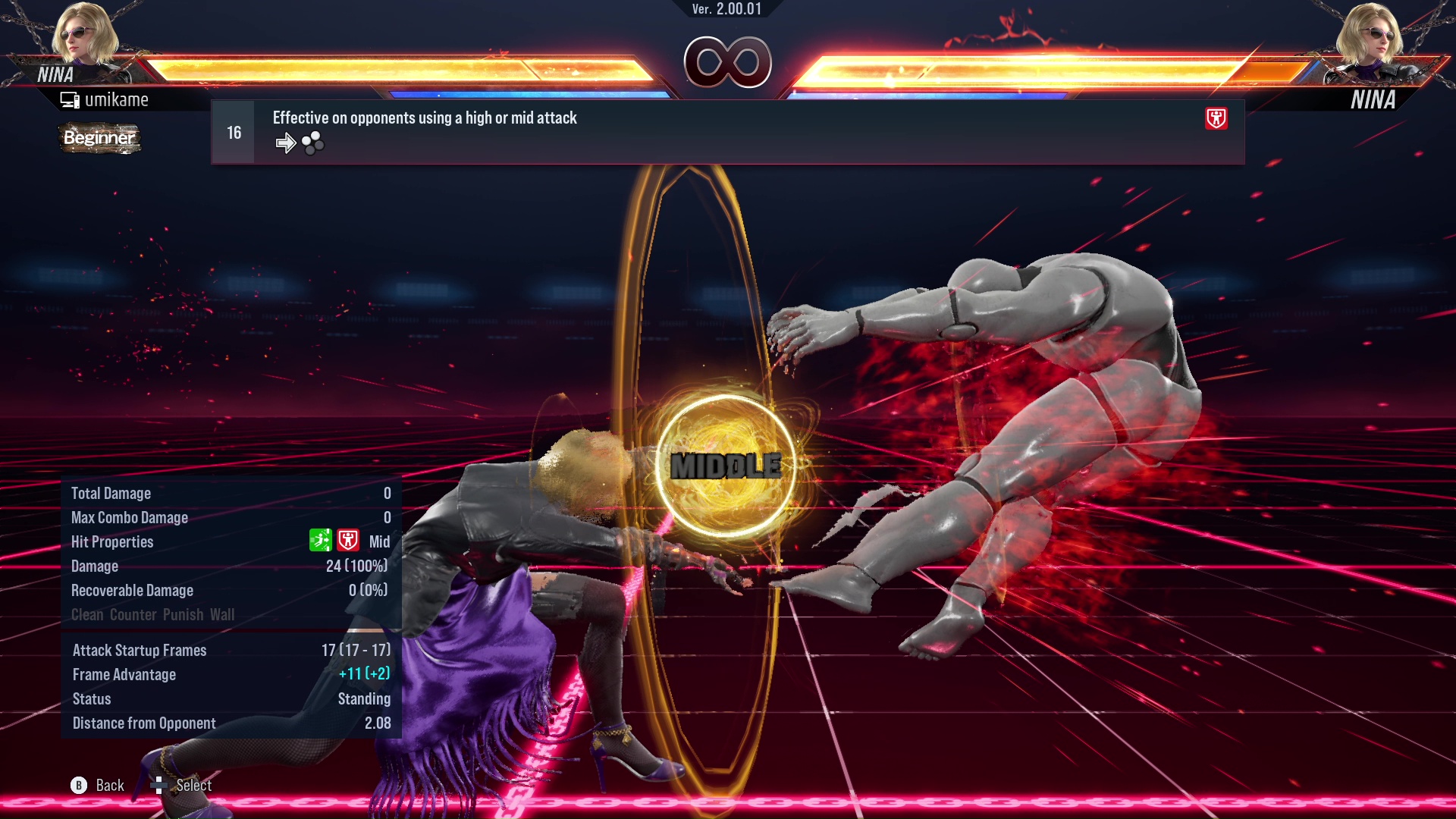 Effective on opponents using a high or mid attack