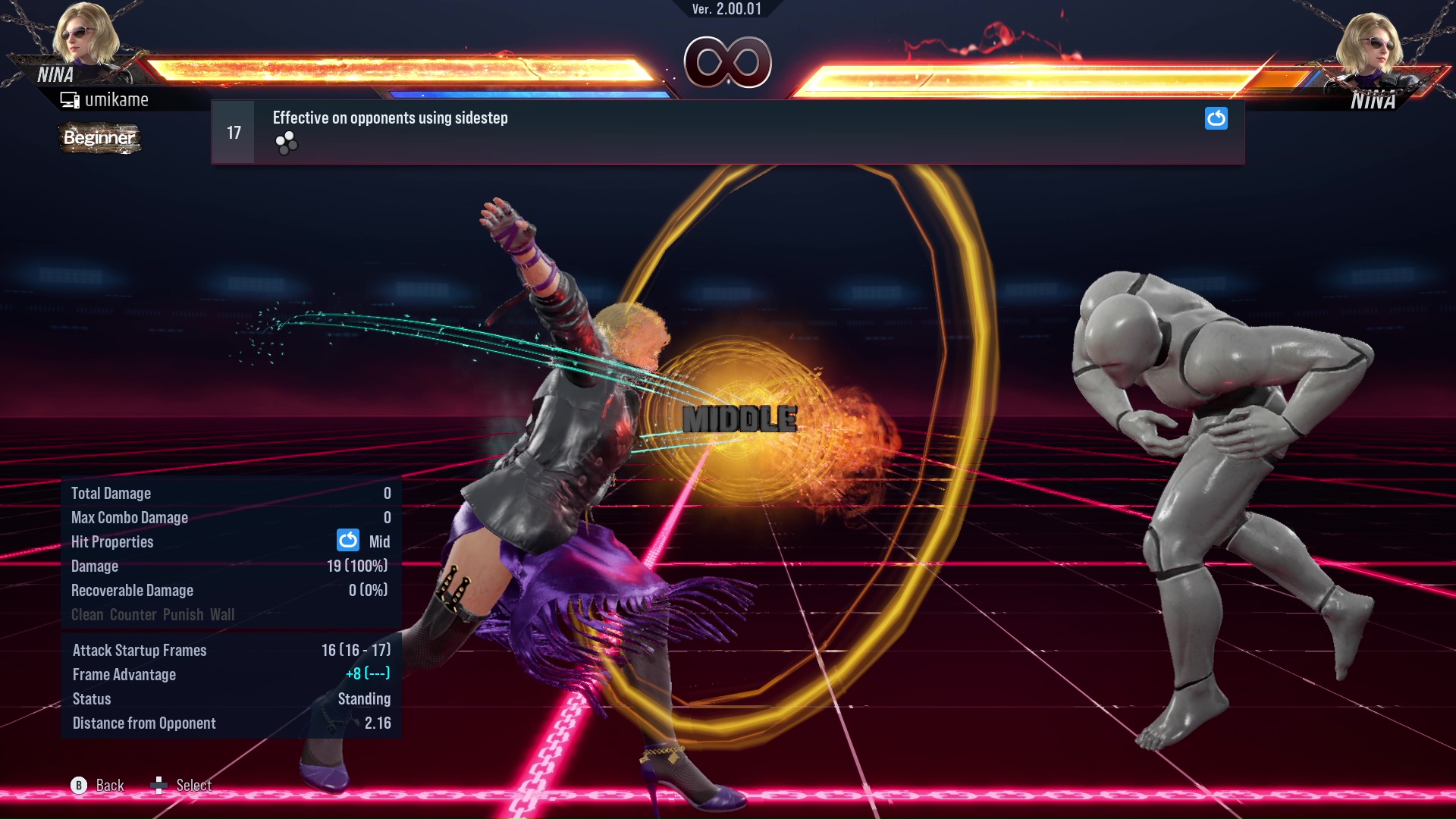 Effective on opponents using sidestep