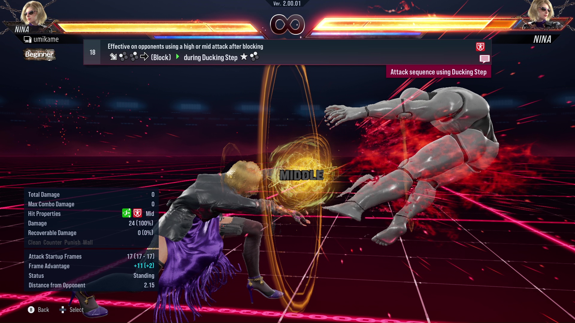 Effective on opponents using a high attack after blocking